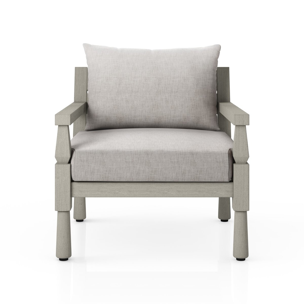 Four Hands Furniture Waller Outdoor Chair-Weathered Grey-FSC-Venao Grey 228971-010