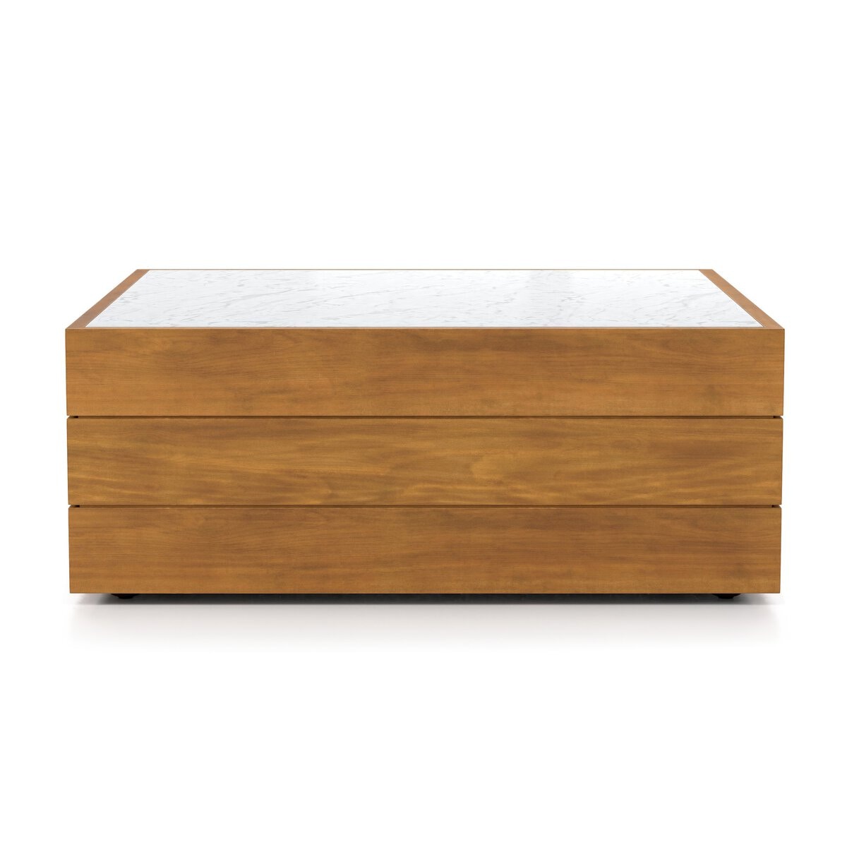 Four Hands Furniture Grant Outdoor Coffee Table-Natural Teak-FSC-White Marble 229236-003