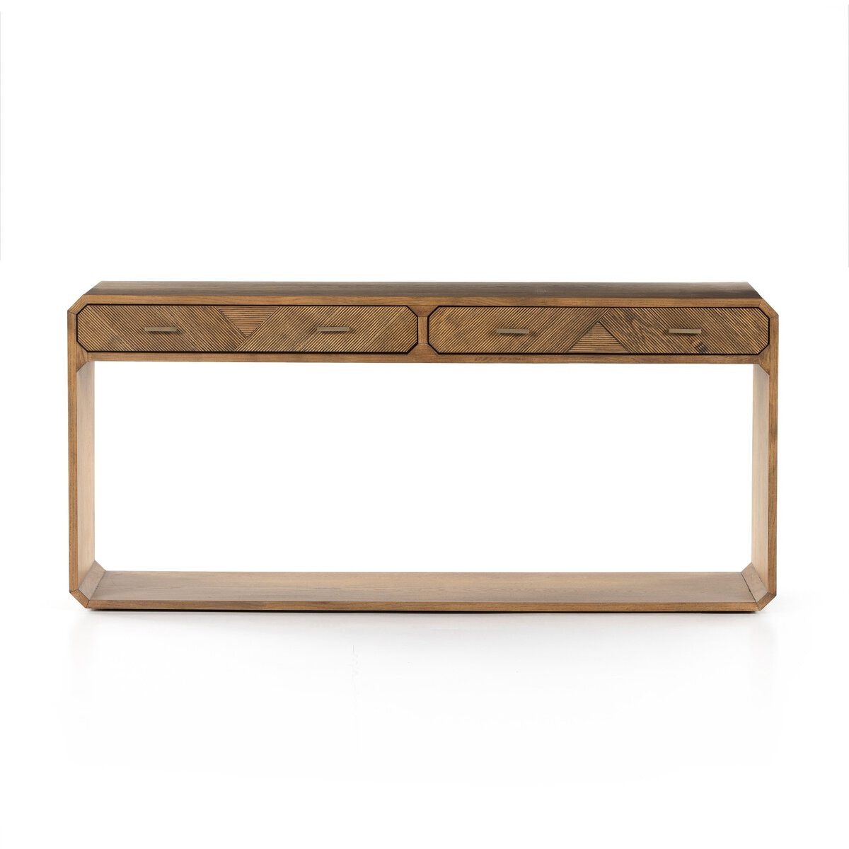Four Hands Furniture Caspian Console Table-Natural Ash-Natural Ash Veneer-Satin Brass 231408-001
