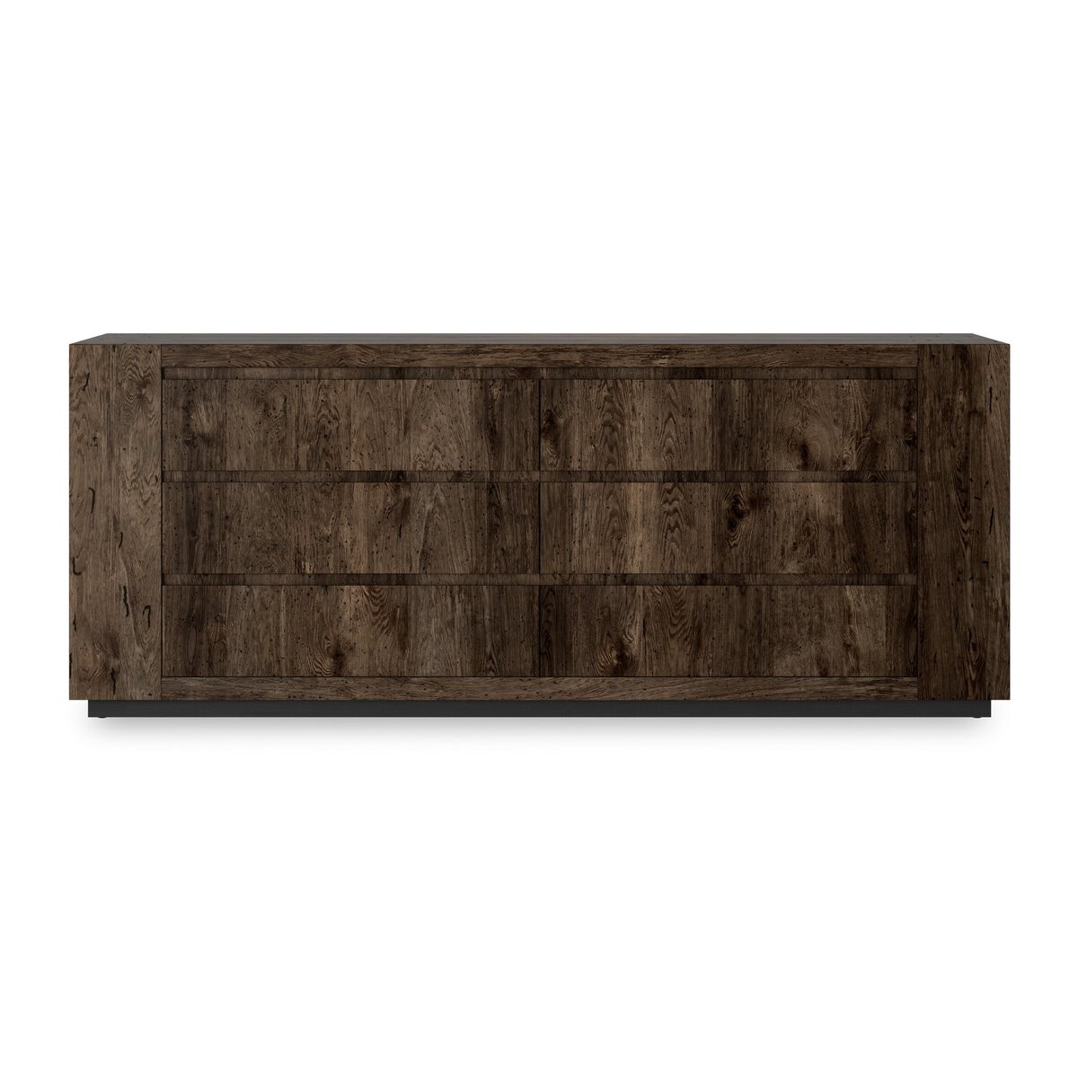 Four Hands Furniture Abaso 6 Drawer Dresser-Ebony Rustic Wormwood Oak 239844-002