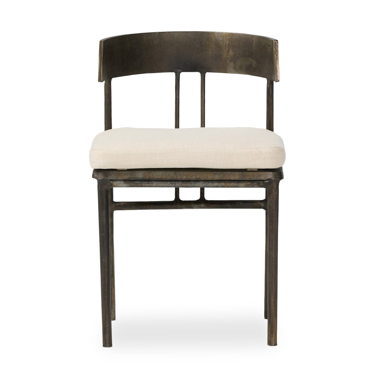 Four Hands Furniture Cosan Outdoor Dining Chair-Distressed Bronze-Liller Flax 240339-002