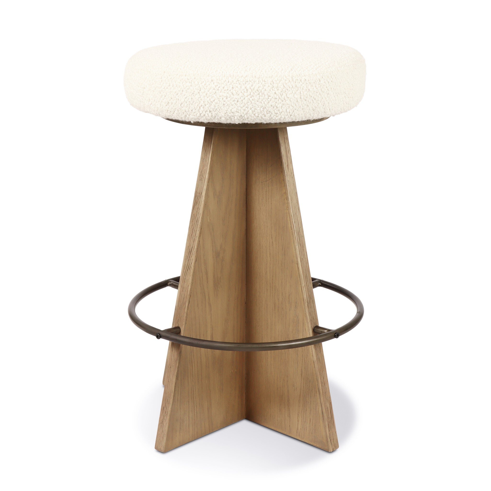 Four Hands Furniture Damon Swivel Bar + Counter Stool - Durham Cream 240833-006