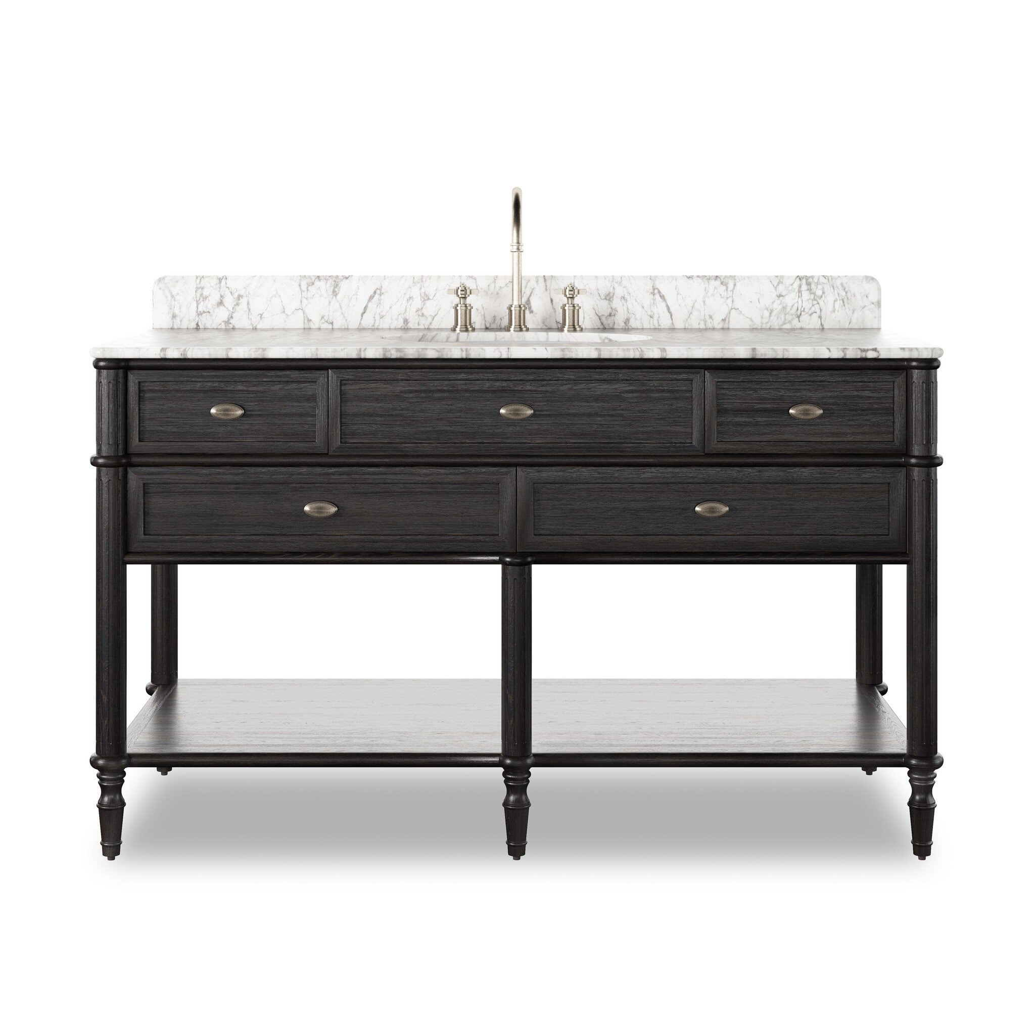Four Hands Furniture Toulouse Single Wide Vanity - Satin Black Veneer 243481-006