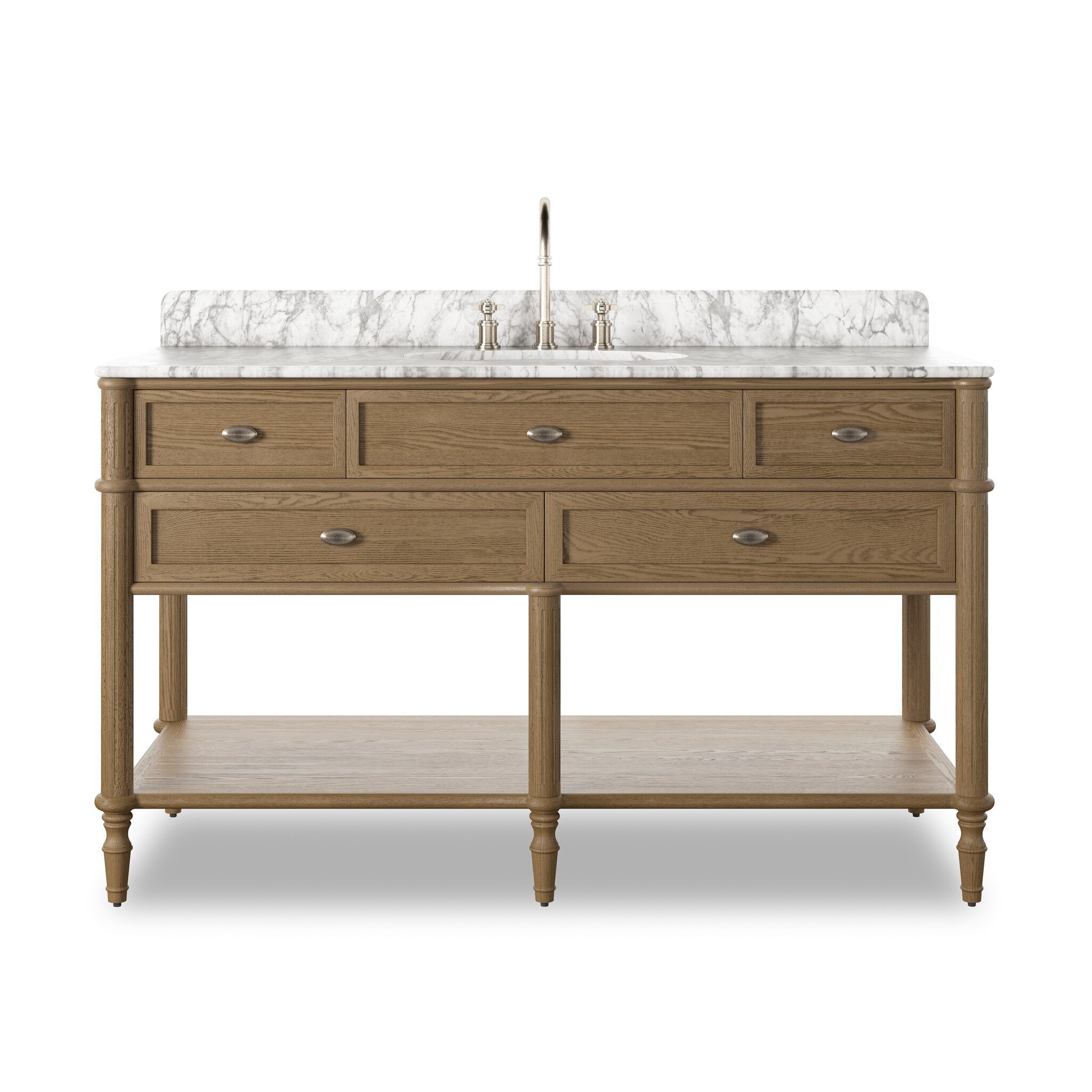 Four Hands Furniture Toulouse Single Wide Vanity - Washed Blonde Oak Veneer 243481-007