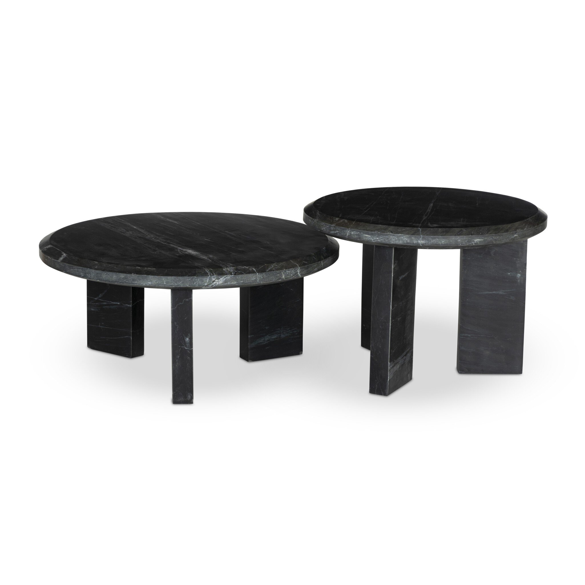 Four Hands Furniture Dakota Nesting Coffee Table Set - Black Marble 243965-002