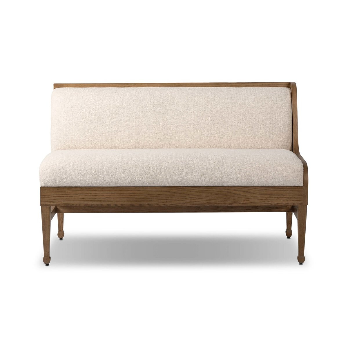 Four Hands Furniture Priscilla RAF Dining Bench-49-Crypton Wayfarer Snow-Warm Oak-Warm Oak Veneer 244076-001