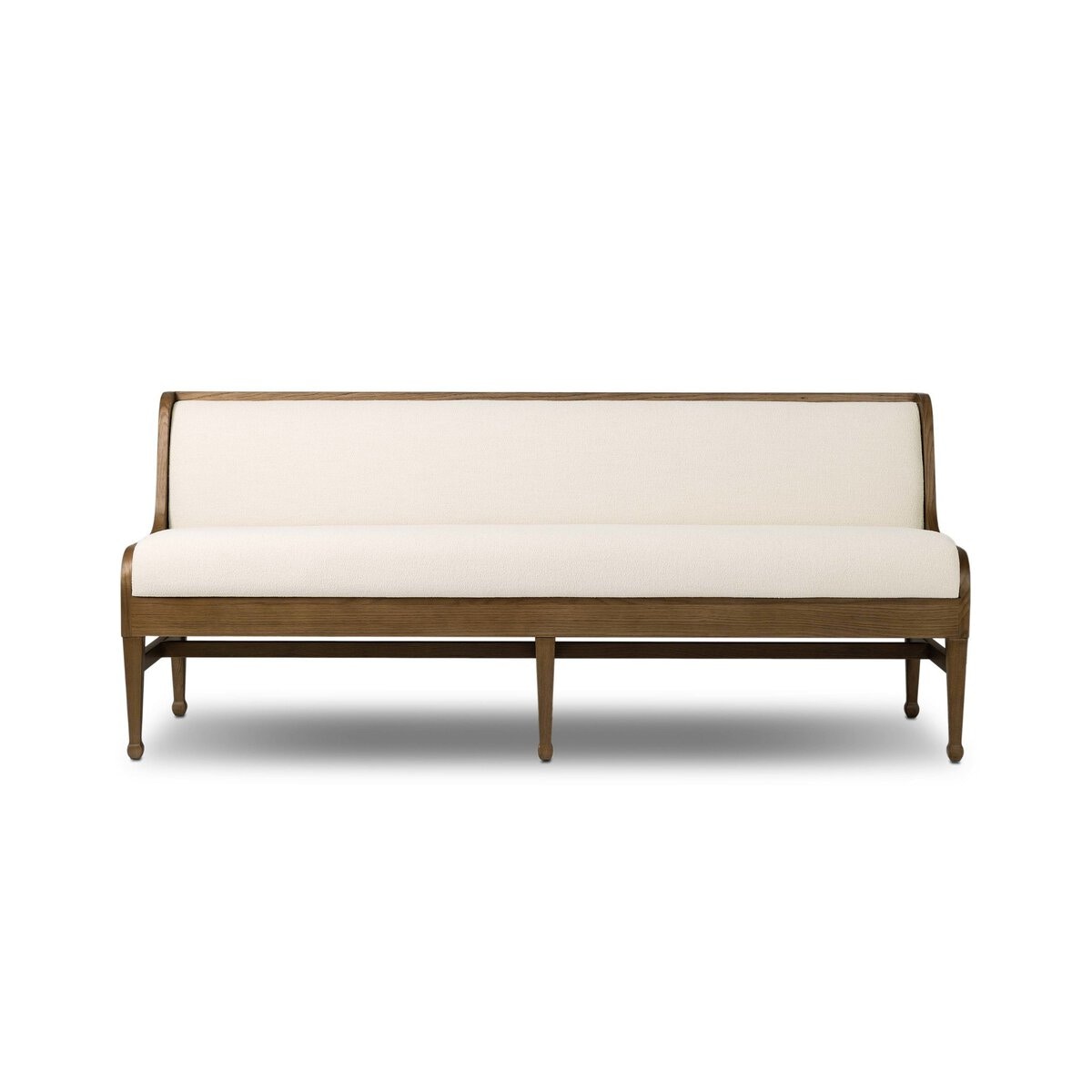 Four Hands Furniture Priscilla Dining Bench- 74-Crypton Wayfarer Snow-Warm Oak-Warm Oak Veneer 244079-001