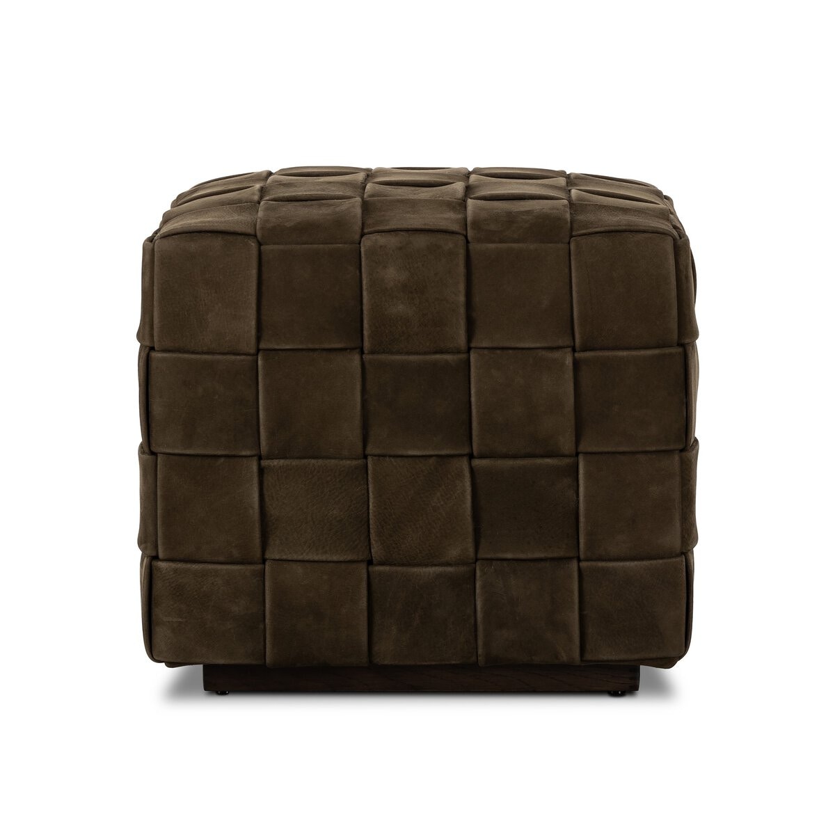 Four Hands Furniture Flores Ottoman-Nubuck Olive-Sienna Brown 245881-003