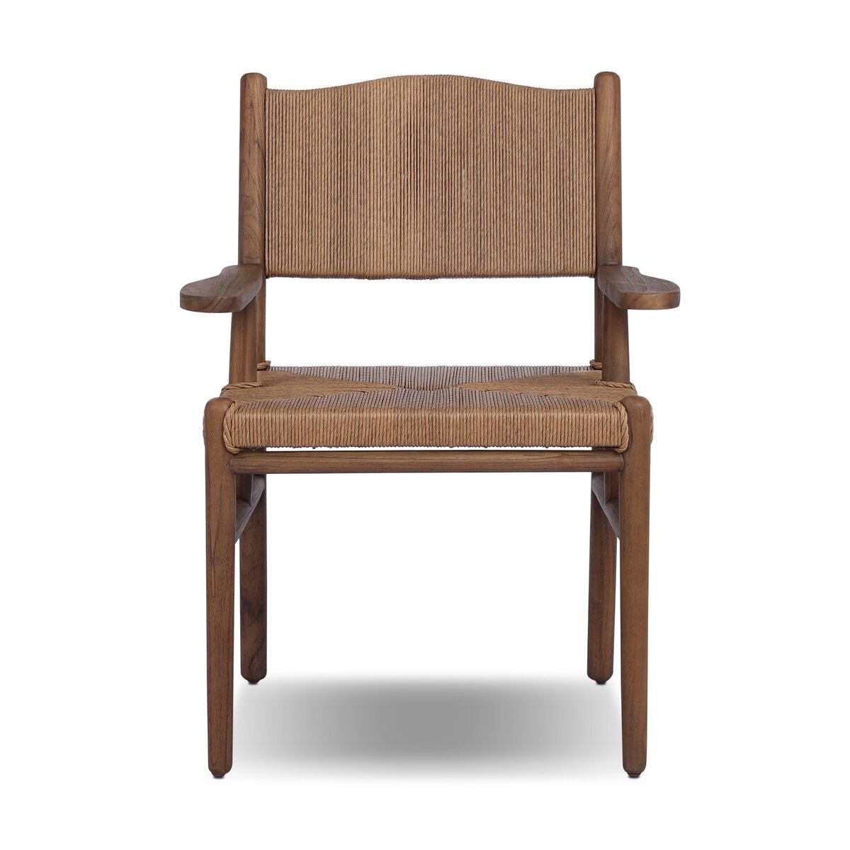 Four Hands Furniture Herrin Outdoor Dining Arm Chair-Stained Toasted Brown-Textured Sand 246152-002