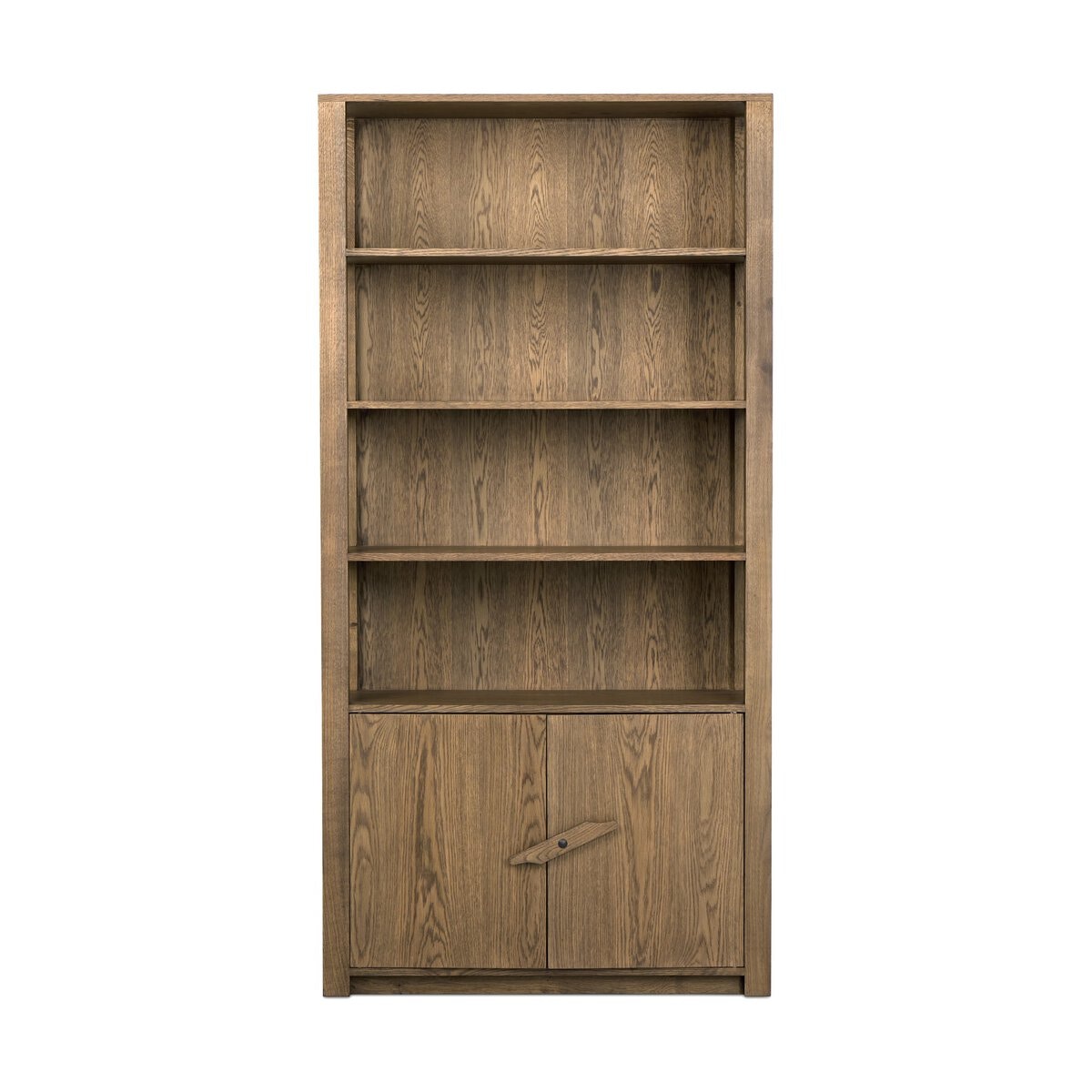 Four Hands Furniture Bedford Bookcase-Warm Natural Oak-Warm Natural Oak Veneer-Gunmetal 247875-002