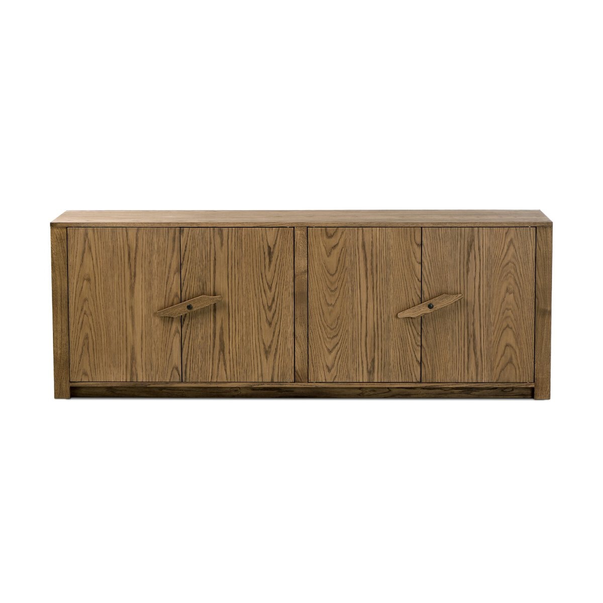Four Hands Furniture Bedford Media Console-Warm Natural Oak-Warm Natural Oak Veneer-Gunmetal 247895-002