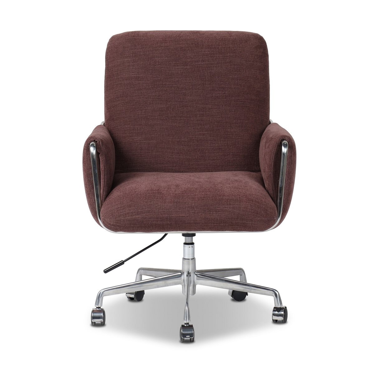 Four Hands Furniture Sherman Lowback Desk Chair-Laughlin Plum-Polished Stainless Steel-Polished Aluminum 247899-005
