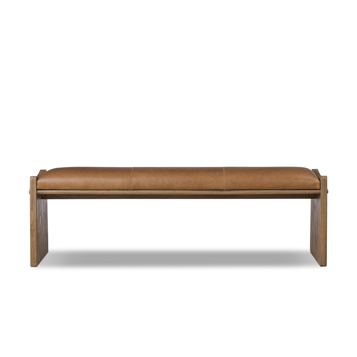 Four Hands Furniture Eros Accent Bench-Conroe Drift-Worn Oak Veneer-Worn Oak 247960-001