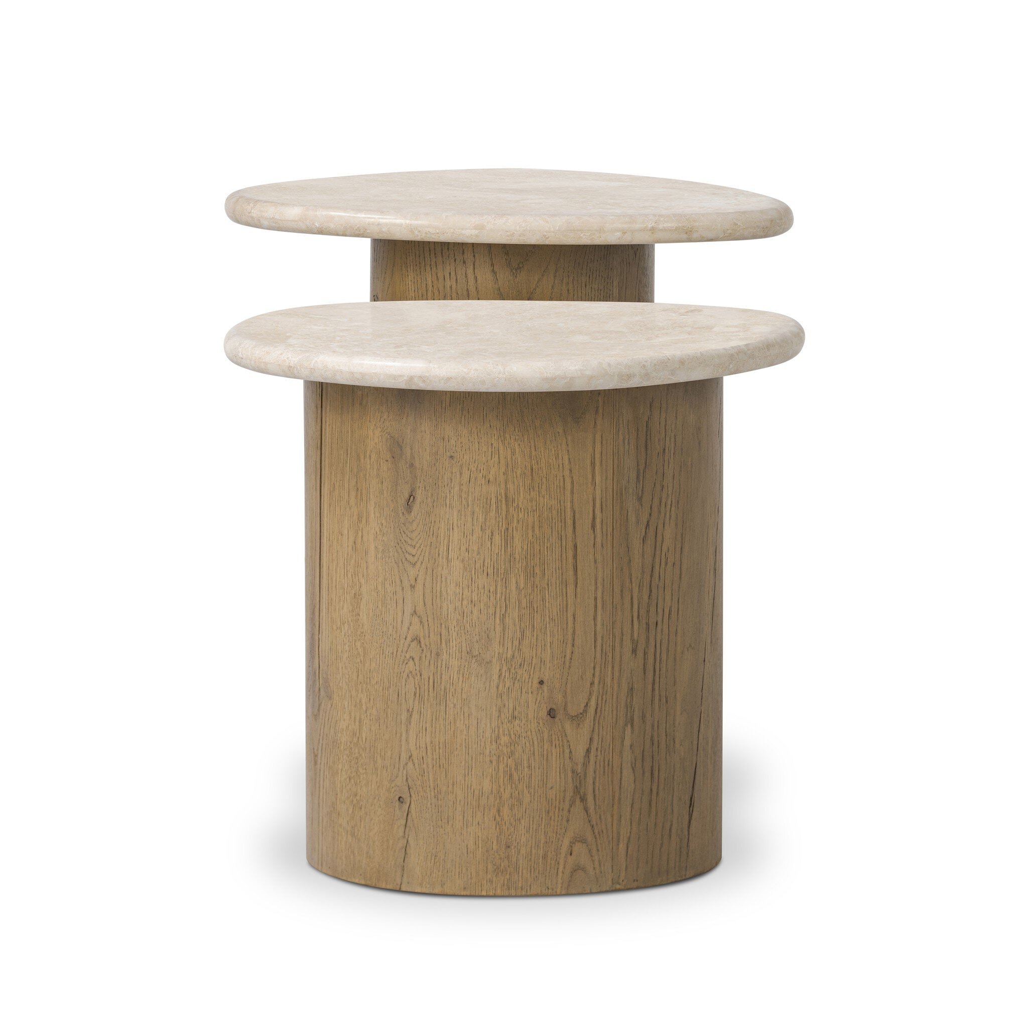 Four Hands Furniture Kovo Nesting End Tables - Cappuccino Marble 248005-001