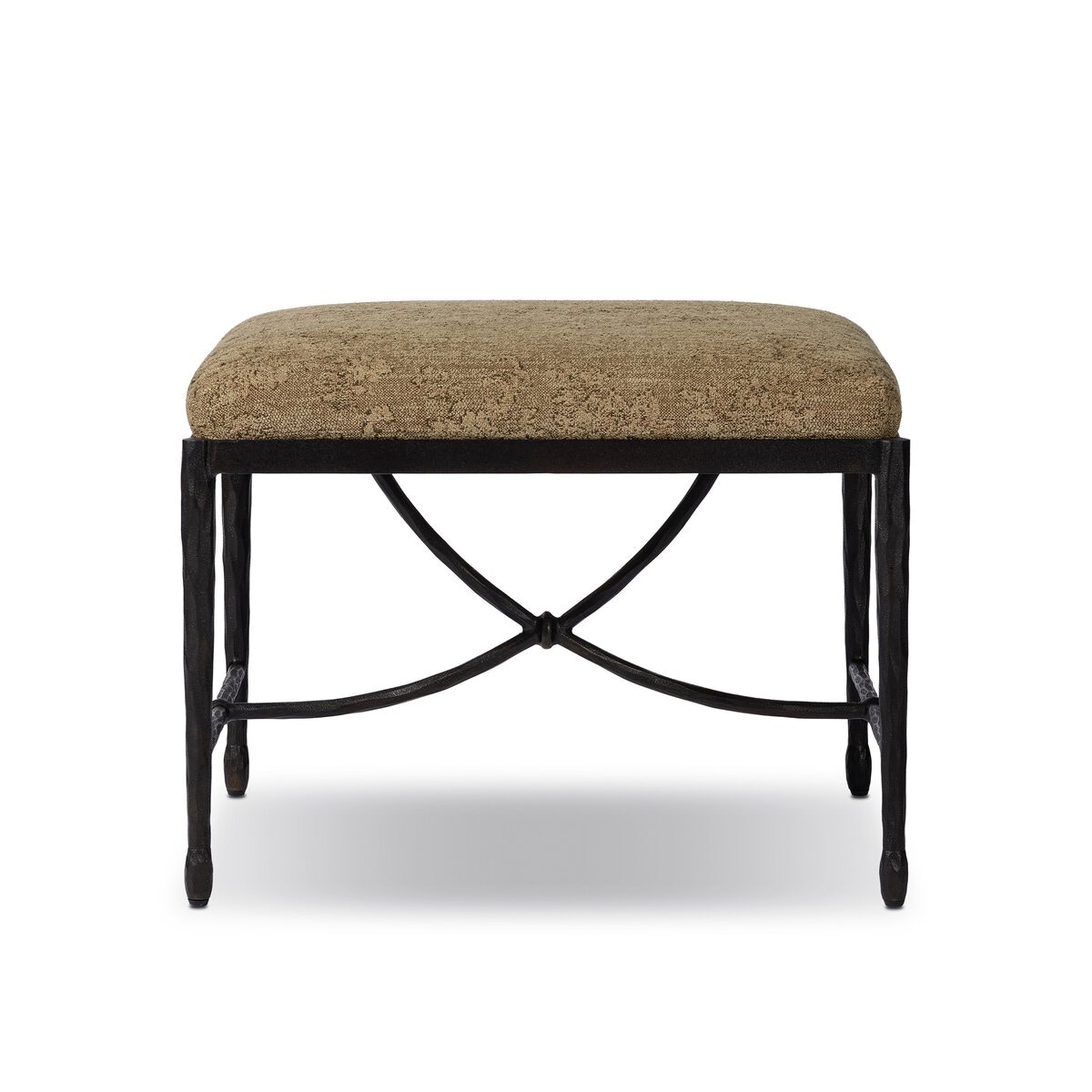 Four Hands Furniture Jade Accent Stool-Fallingbrook Cafe-Textured Bronze-Hammered Bronze 248293-004