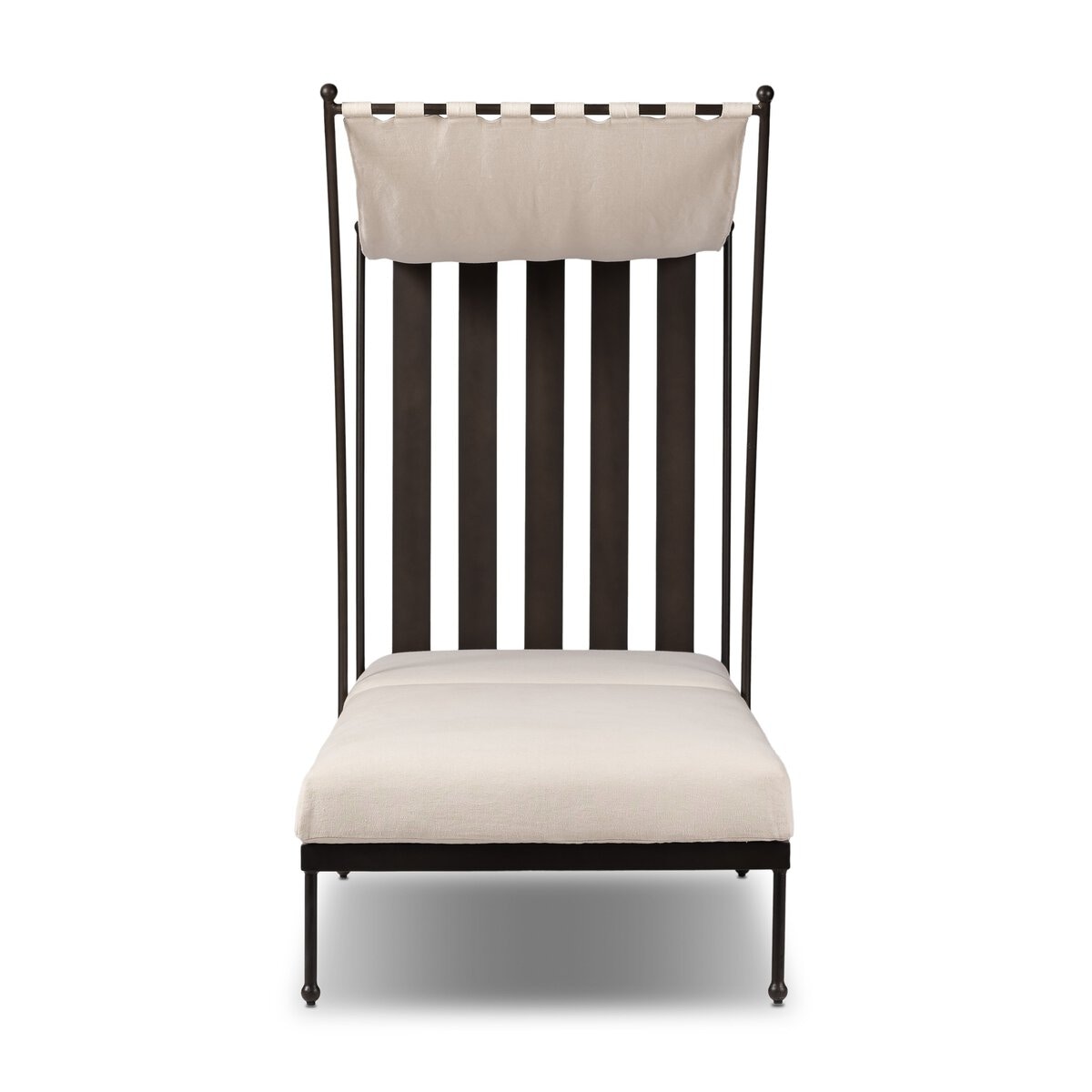 Four Hands Furniture Tally Adjustable Outdoor Chaise-Bombay Flax-Matte Gunmetal 248303-001