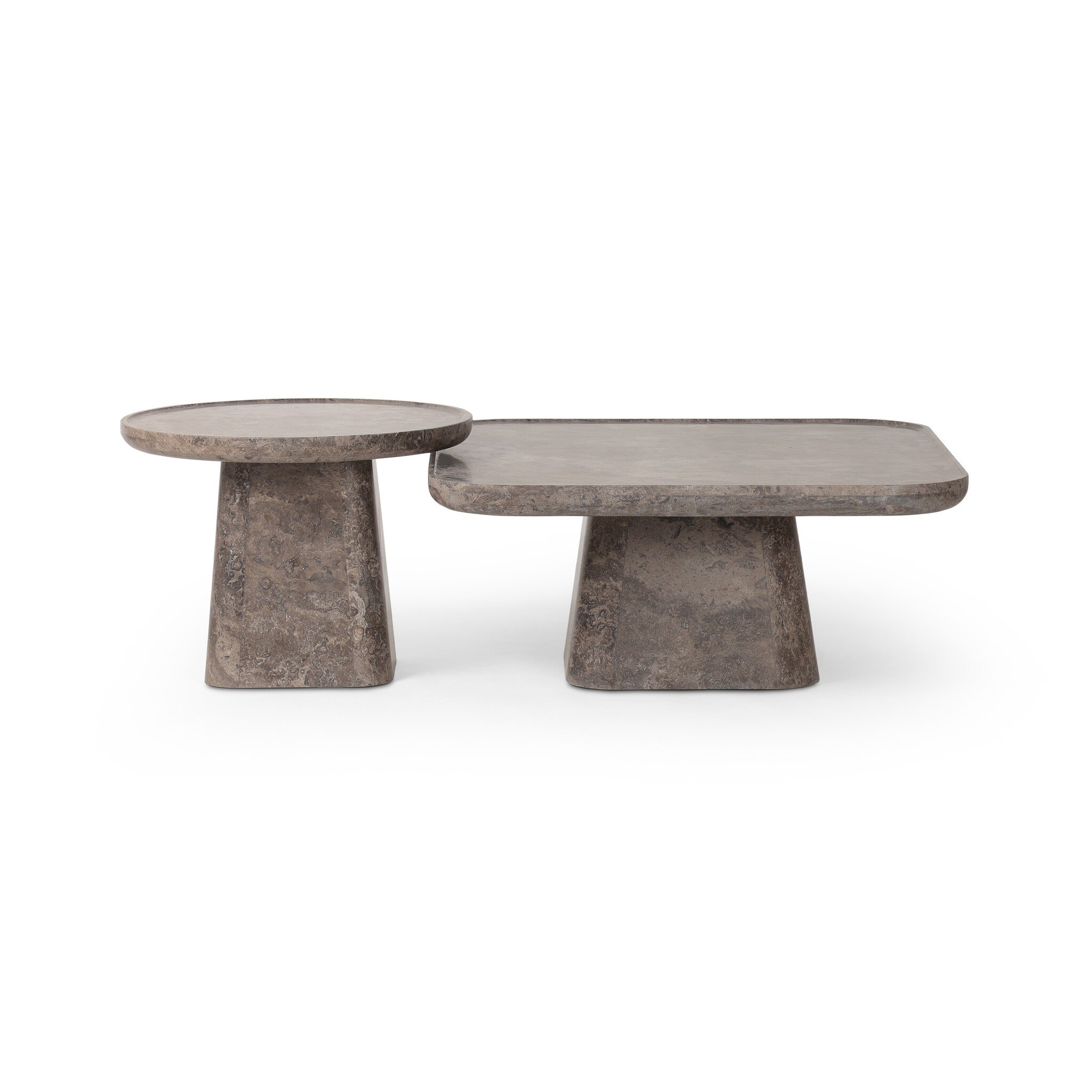 Four Hands Furniture Zane Coffee Table Set - Warm Grey Marble 248347-001