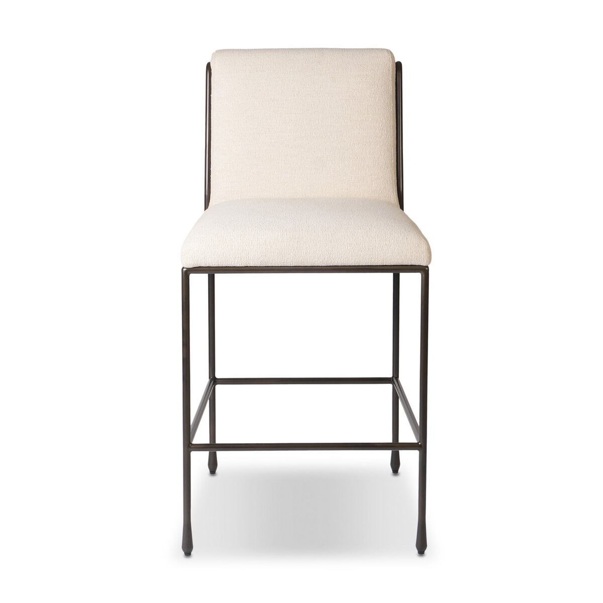 Four Hands Furniture Decker Stool-Crypton Wayfarer Snow-Dark Gris Gunmetal-Counter 248879-001