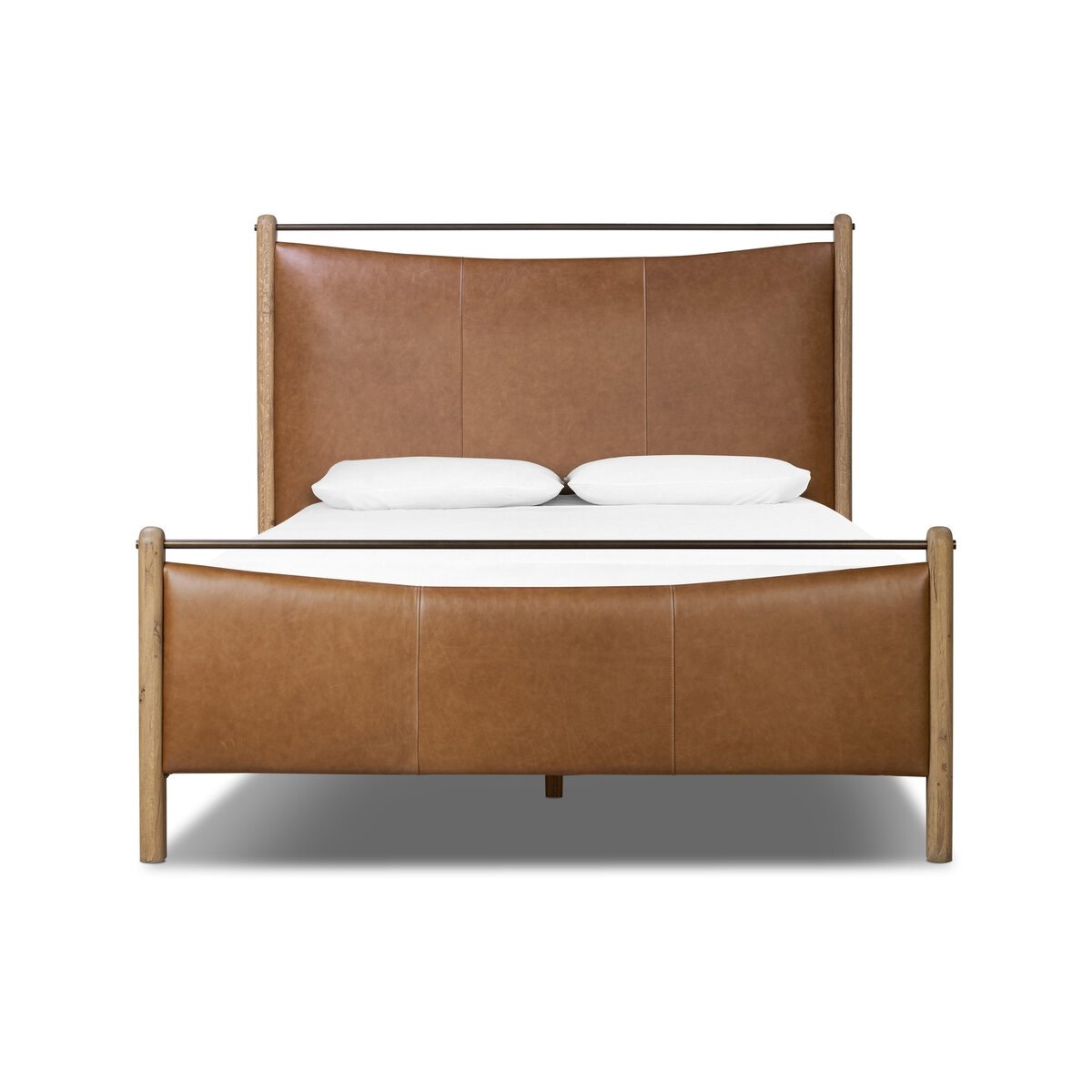 Four Hands Furniture Dina Bed-Sonoma Chestnut-Aged Smoked Oak-Bronze Antimony-King 248894-002