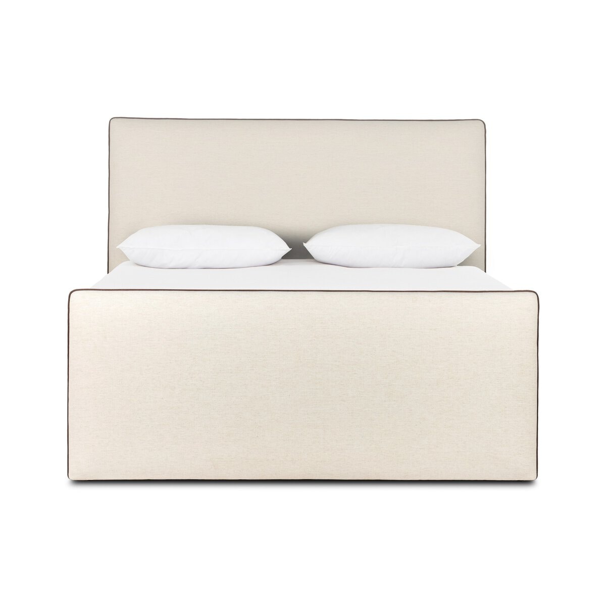 Four Hands Furniture Cambria Bed-Crypton Nomad Mushroom-Crypton Nomad Snow-Queen 249201-001