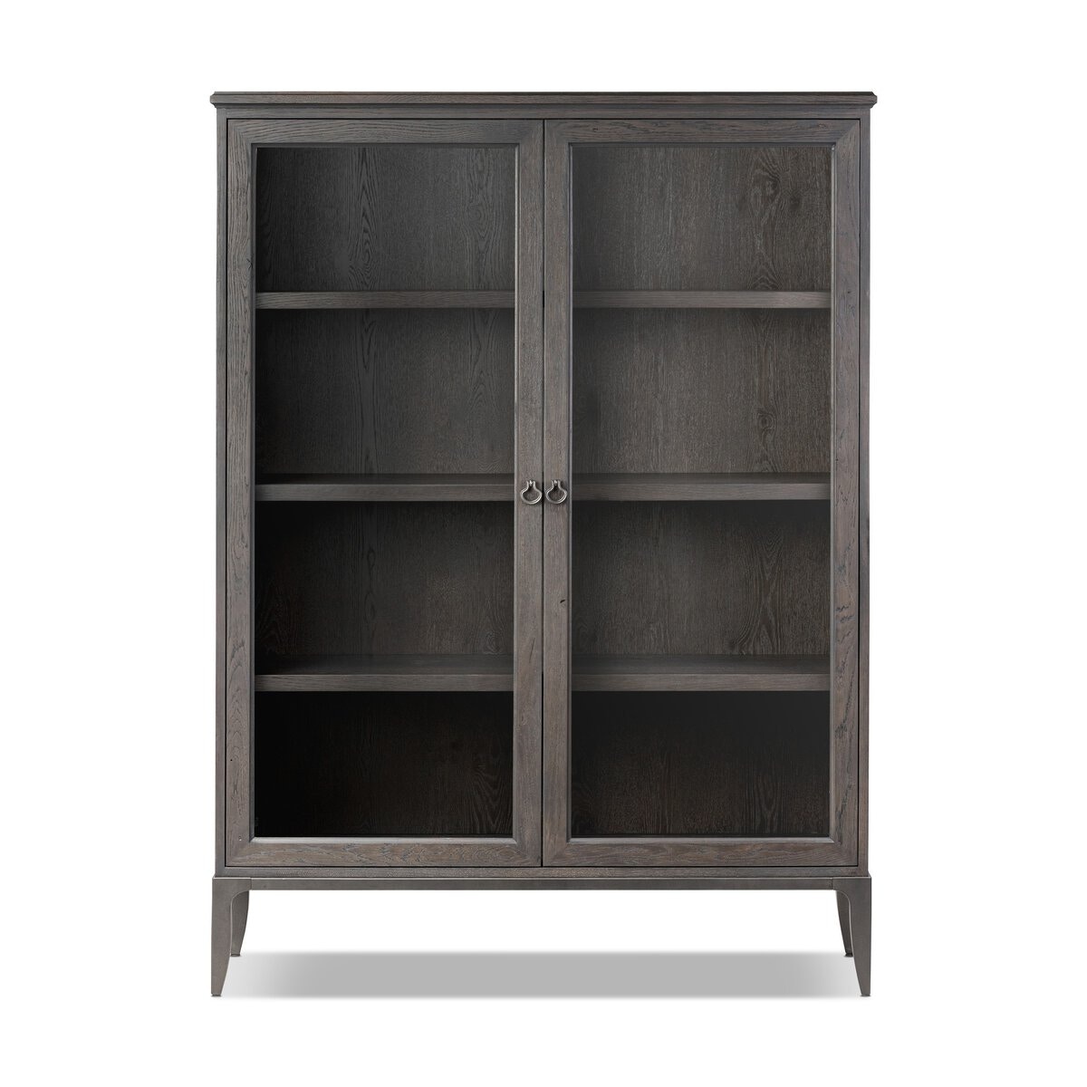 Four Hands Furniture Alden Cabinet-Worn Black Oak-Worn Black Oak Veneer-Mottled Gunmetal 250295-001