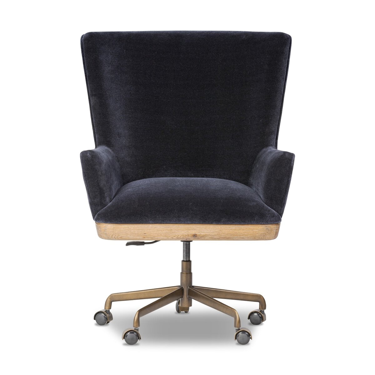 Four Hands Furniture Bernardo Desk Chair-Monte Navy-Weathered Oak-Brushed Brass 250329-001