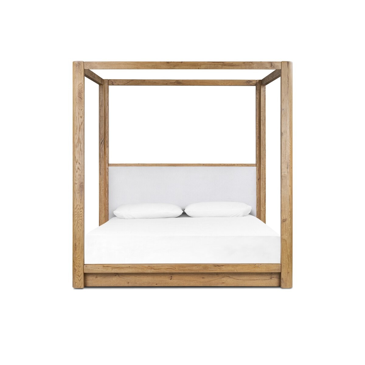 Four Hands Furniture Frederick Canopy Bed-Antwerp Bone-Natural Oak Veneer-Natural Oak-Queen 250382-001