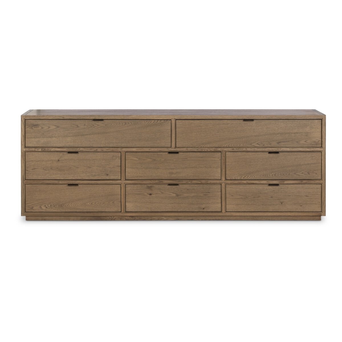 Four Hands Furniture Kodo 8 Drawer Dresser-Light Brown Oak-Light Brown Oak Veneer-Carbon Bronze 250862-001