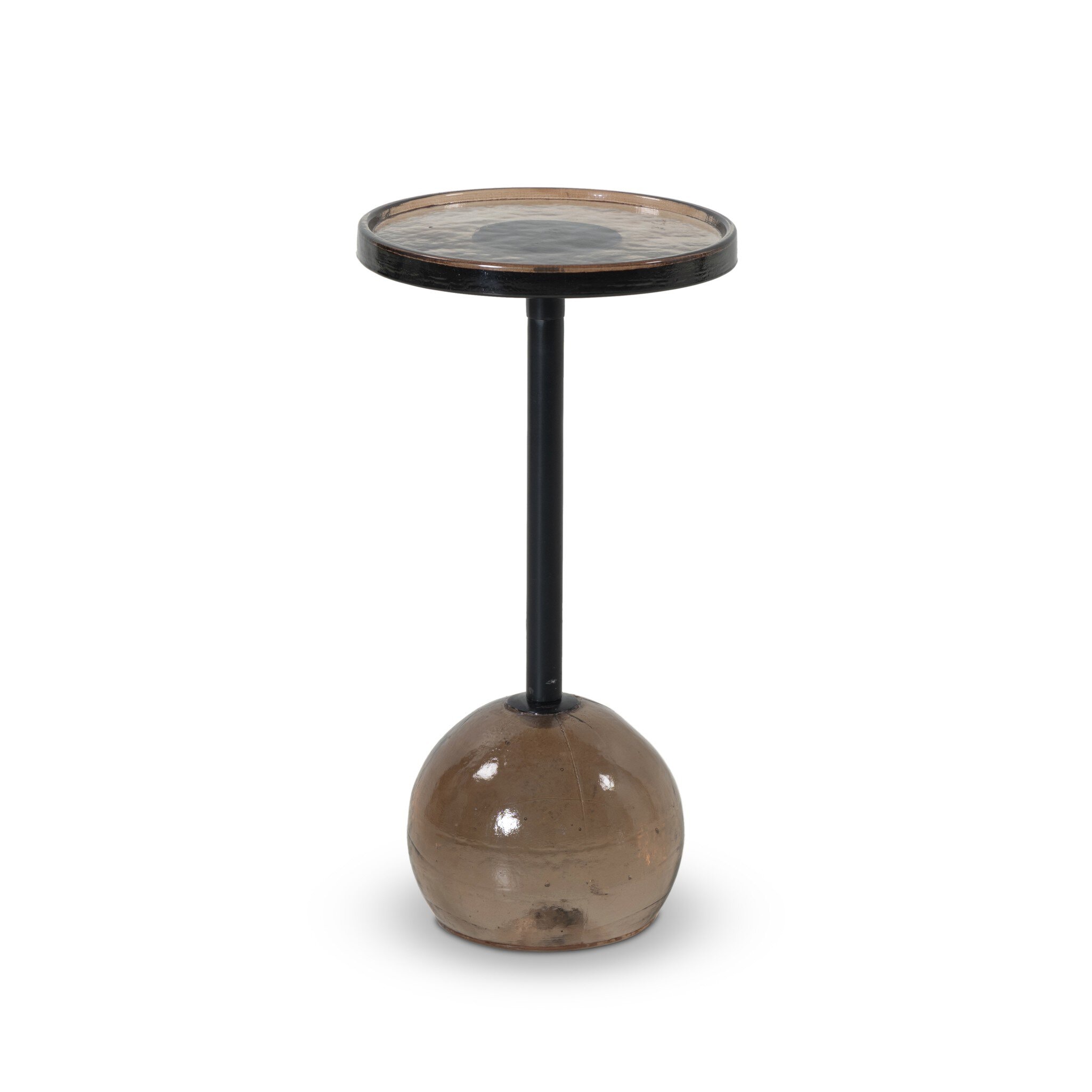 Four Hands Furniture Viola Accent Table - Smoked Brown Cast Glass 250922-001