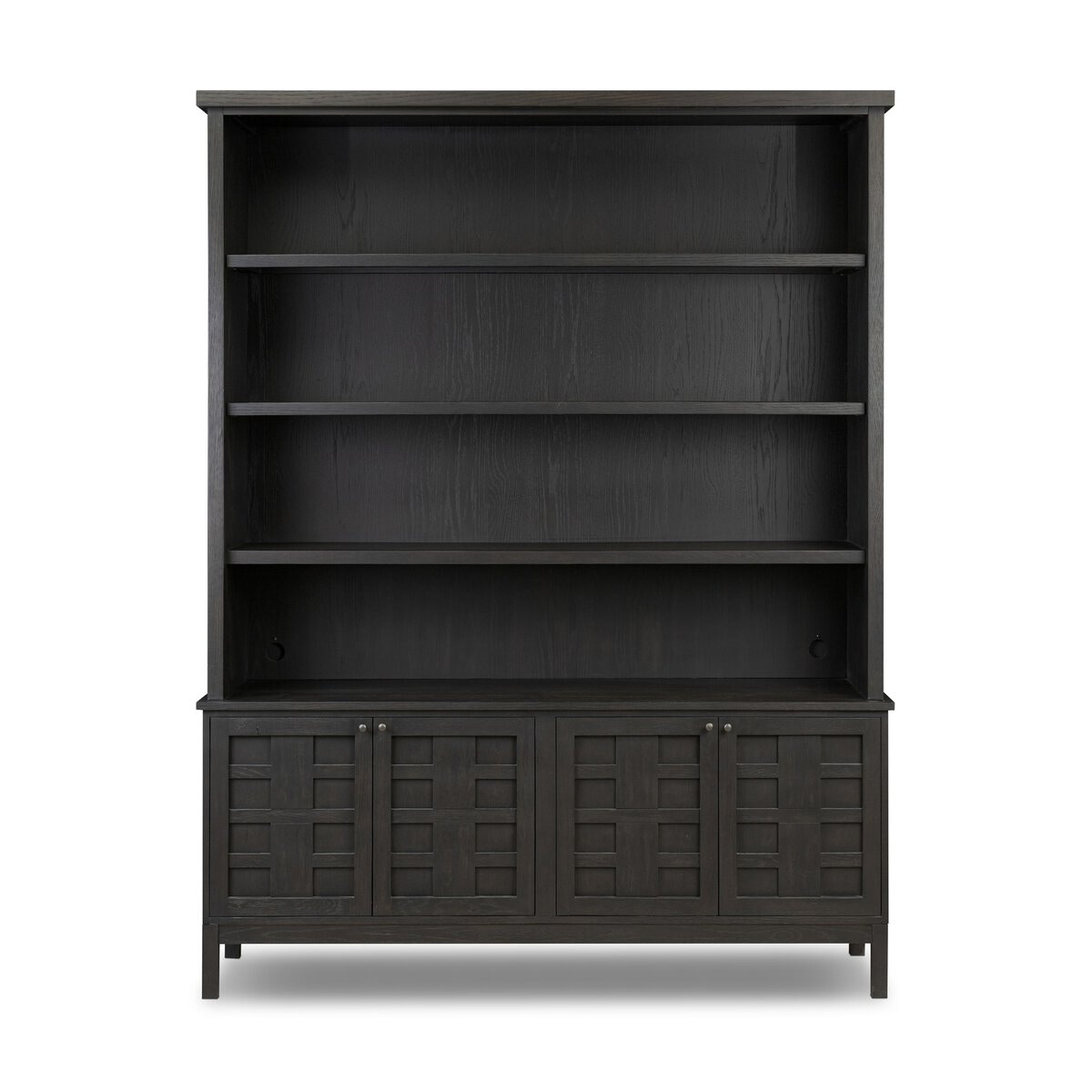 Four Hands Furniture Alessio Bookcase-Smoked Black-Smoked Black Veneer-Dark Iron 250956-001