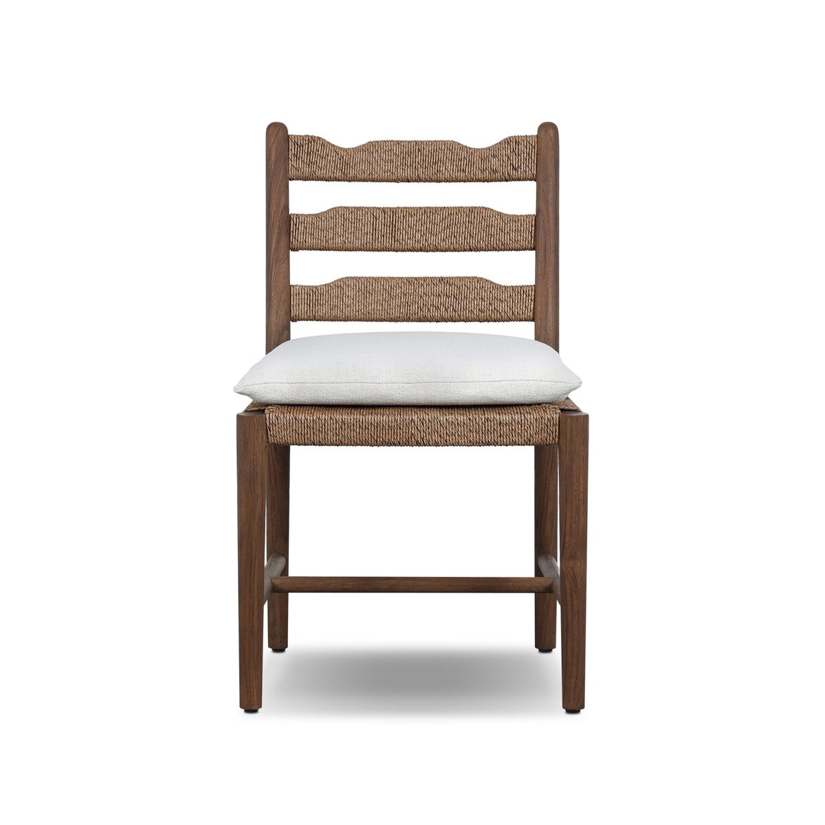 Four Hands Furniture Kalmara Outdoor Dining Chair-Alessi Linen-Stained Toasted Brown-FSC-Faux Dark Hyacinth 251326-001