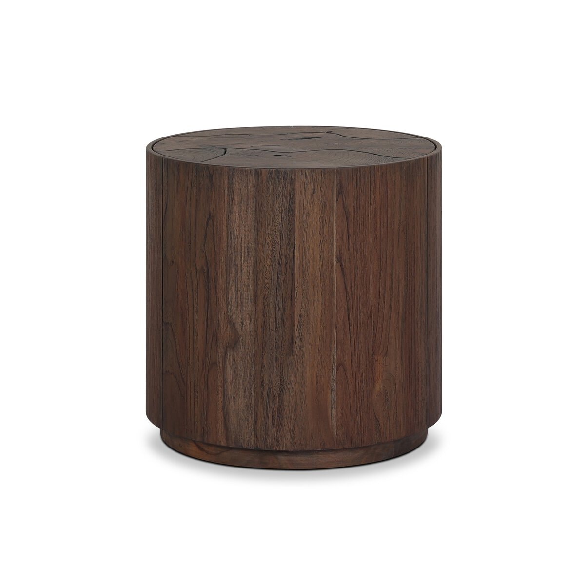 Four Hands Furniture Ridge Outdoor End Table-Stained Saddle Brown-Stained Saddle Brown-Teak Root 251383-001