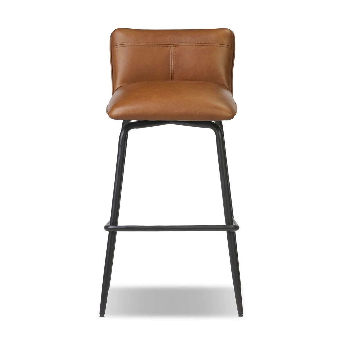 Four Hands Furniture Ridley Swivel Stool-Sonoma Chestnut-Hammered Iron-Bar 251430-002