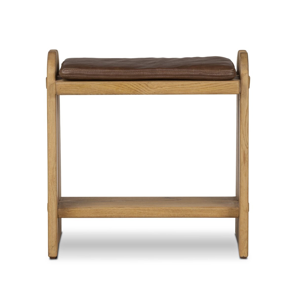 Four Hands Furniture Landrea Accent Stool-Havana Brown-Light Toasted Oak-Light Toasted Oak Veneer 251466-001