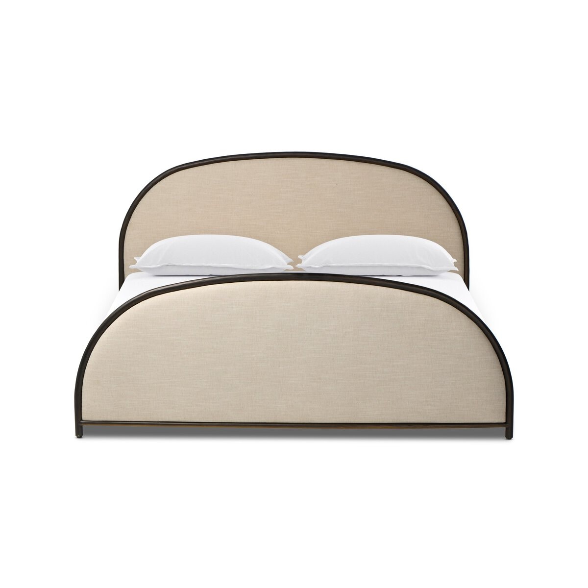 Four Hands Furniture Lamont Bed-Savoy Parchment-Hammered Bronze-Queen 251472-003
