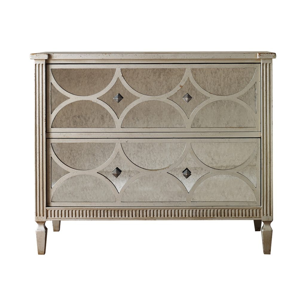 Habersham Furniture Crown Point Chest with Antique Mirror Behind Mullions 01-1746