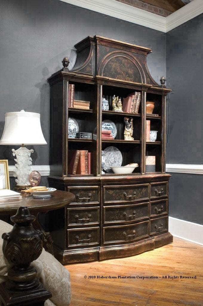 Habersham Furniture Small Palladian Bookcase with Art 27-7560A