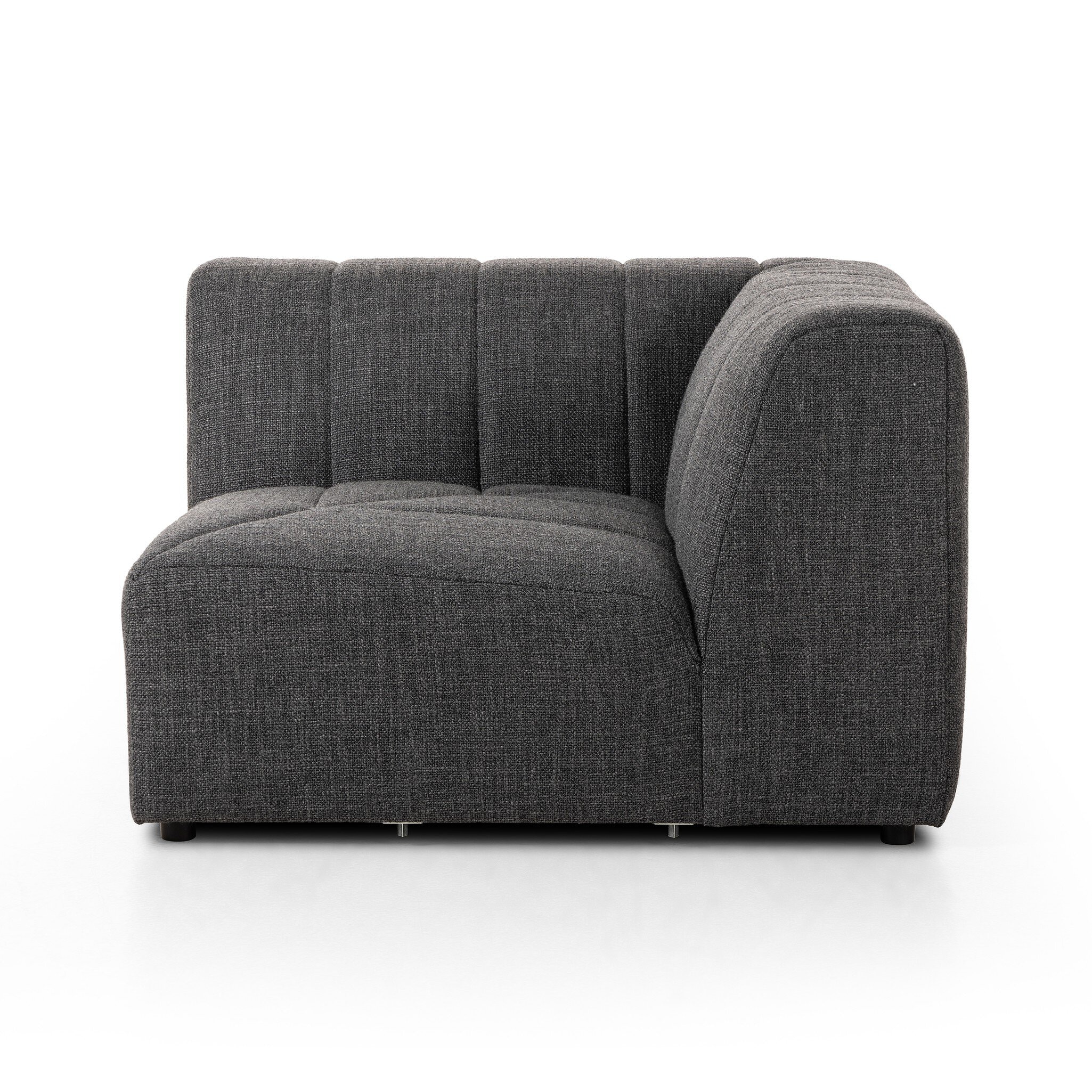 Four Hands Furniture Build Your Own: Langham Channeled Sectional - Saxon Charcoal 100184-005