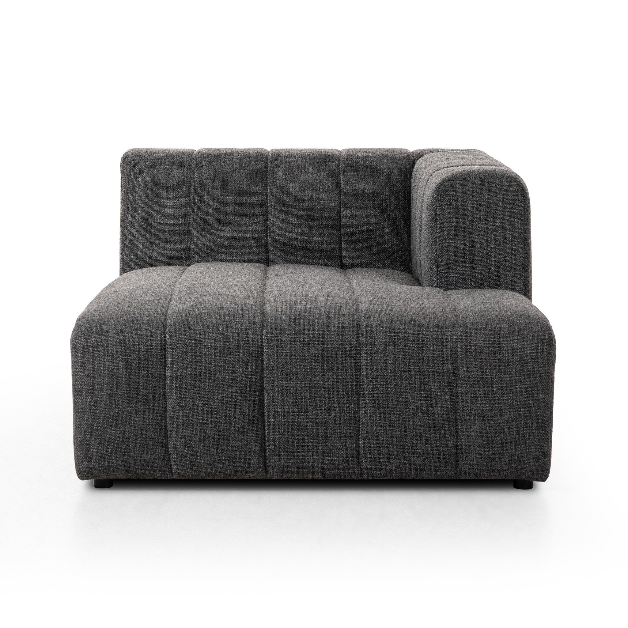 Four Hands Furniture Build Your Own: Langham Channeled Sectional - Saxon Charcoal 100186-005