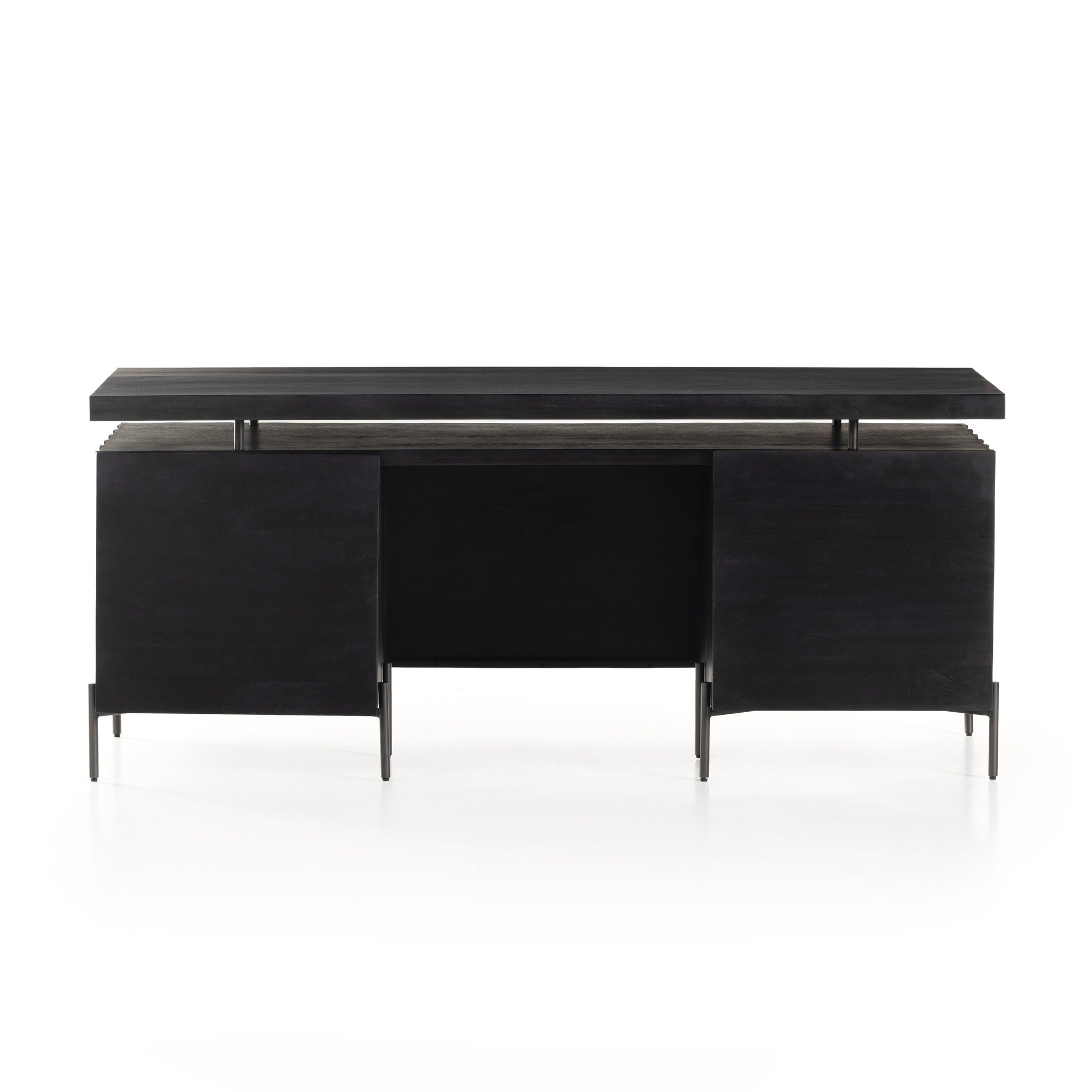 Four Hands Furniture Raffael Desk-Carved Black Wash 101365-006