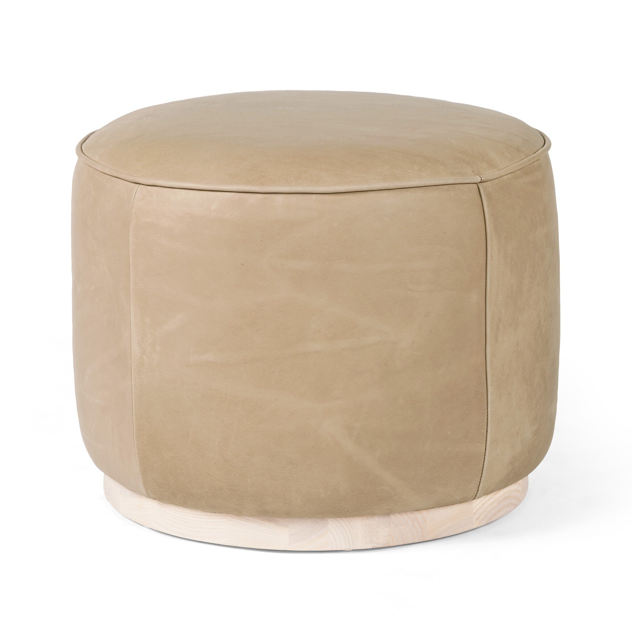 Four Hands Furniture Sinclair Round Ottoman- Burlap 106074-008