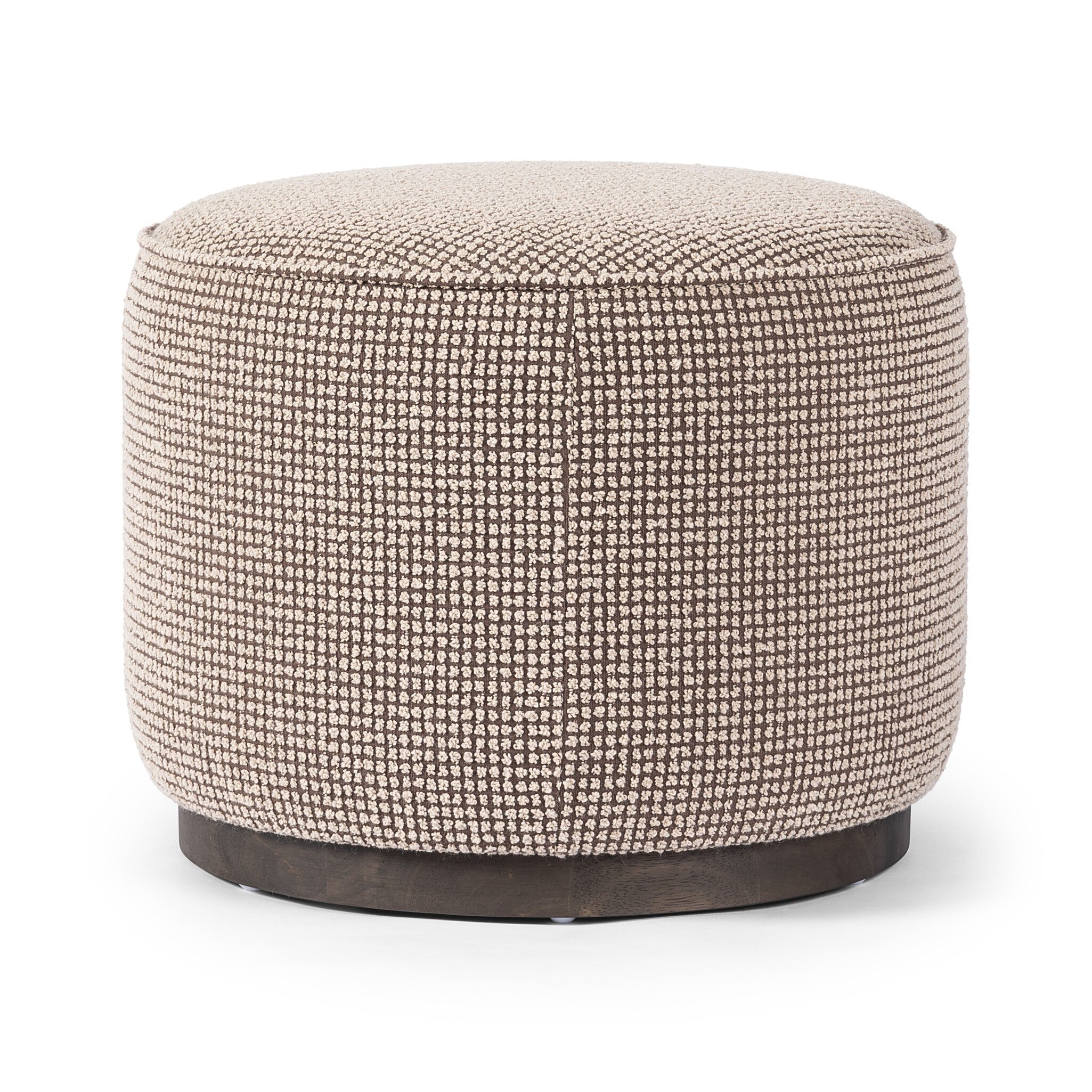 Four Hands Furniture Sinclair Round Ottoman - Barrow Taupe 106074-017