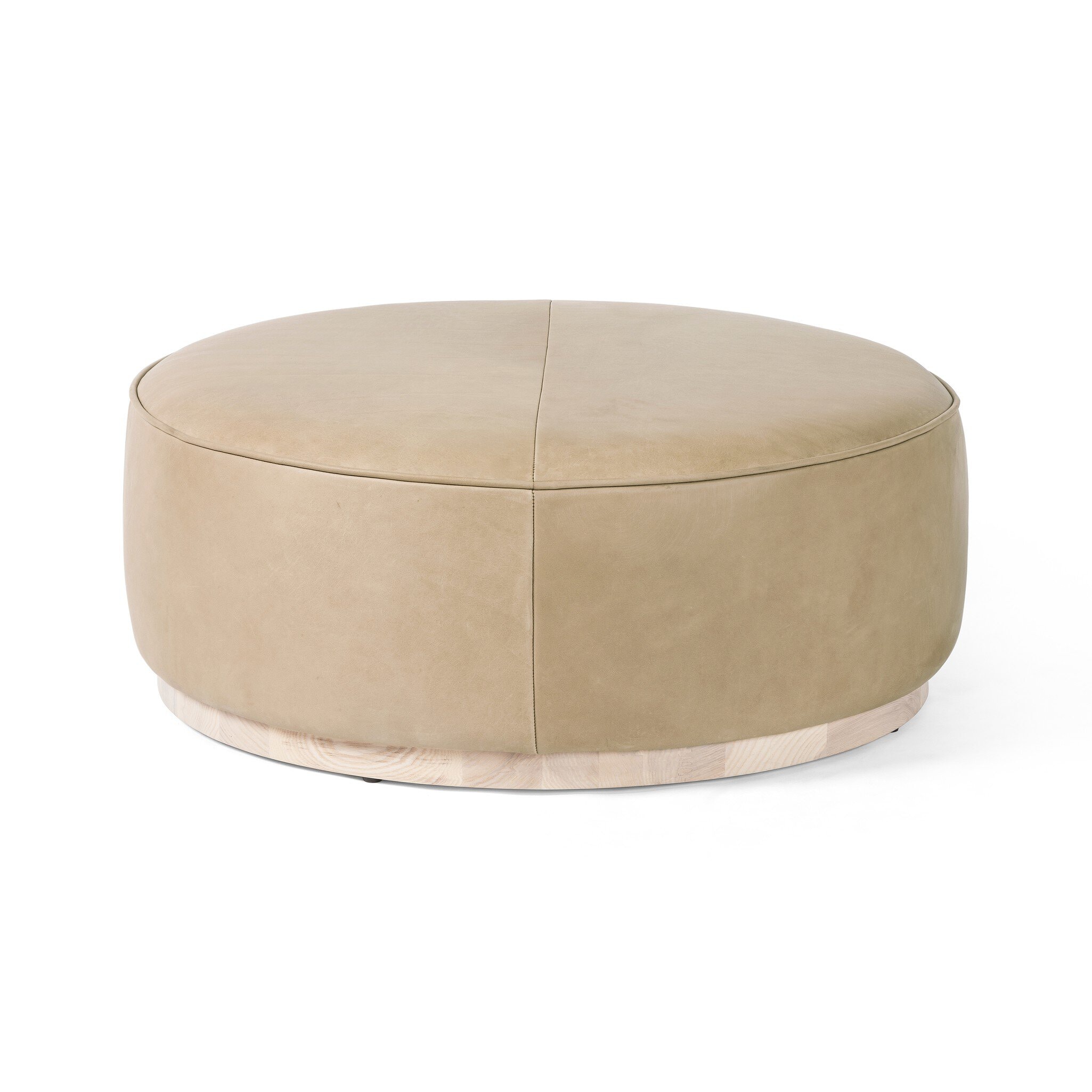 Four Hands Furniture Sinclair Large Round Ottoman- Burlap 106119-005