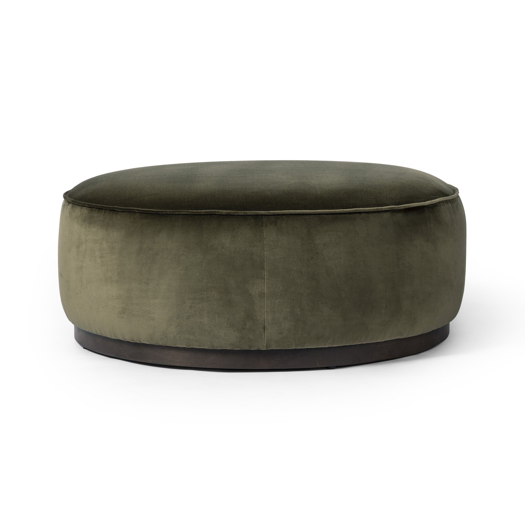 Four Hands Furniture Sinclair Large Round Ottoman - Surrey Olive 106119-019