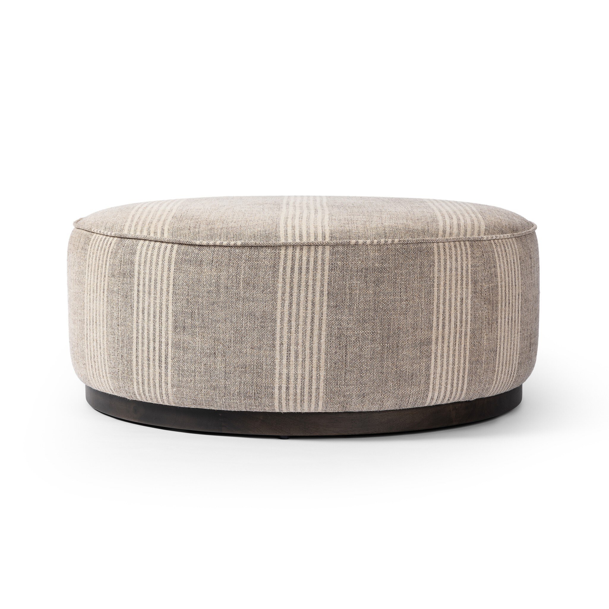 Four Hands Furniture Sinclair Large Round Ottoman - Manchester Flint 106119-020