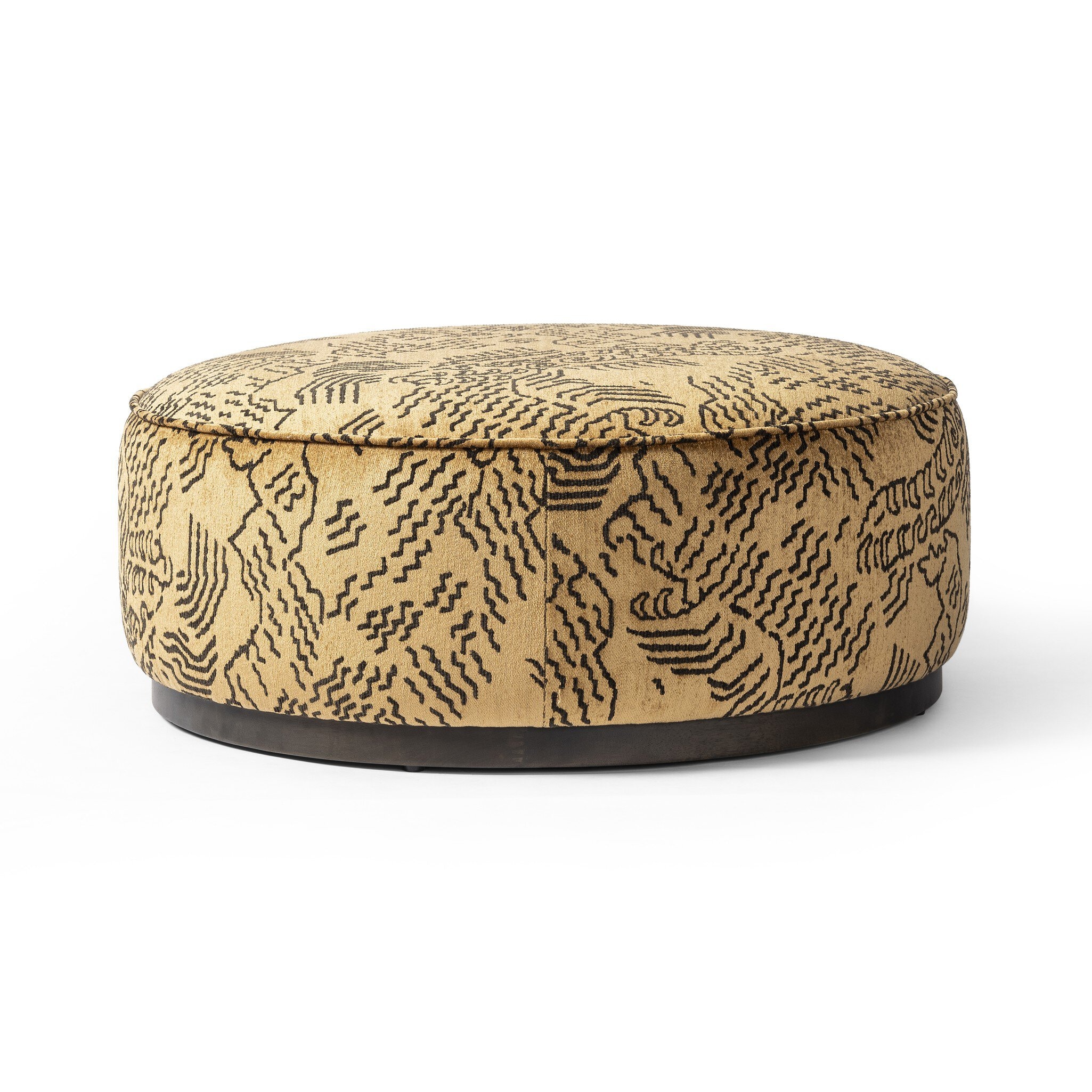 Four Hands Furniture Sinclair Large Round Ottoman - Balkan Ochre 106119-021