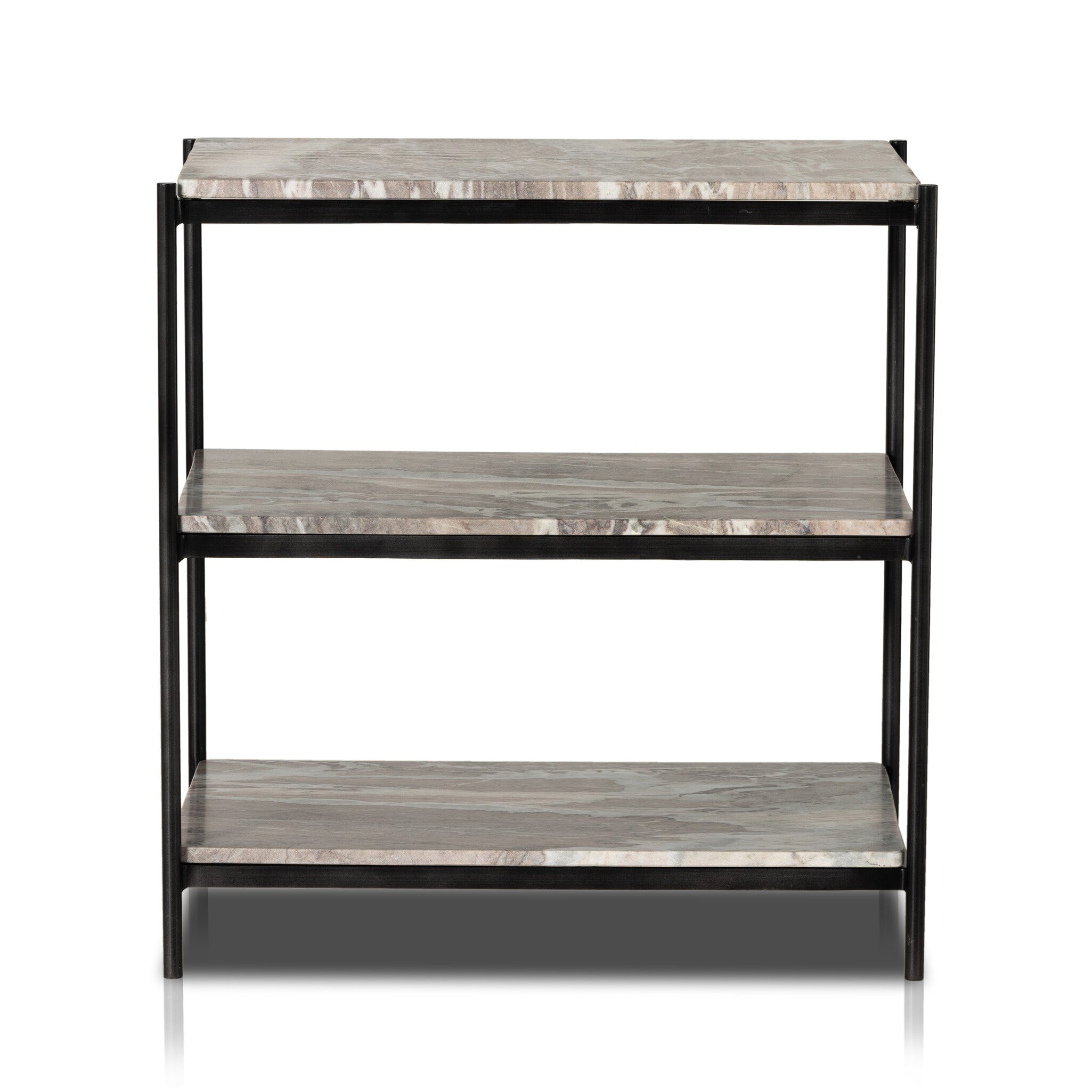 Four Hands Furniture Felix Nightstand-Hammered Grey W/Clr Pc 106544-007
