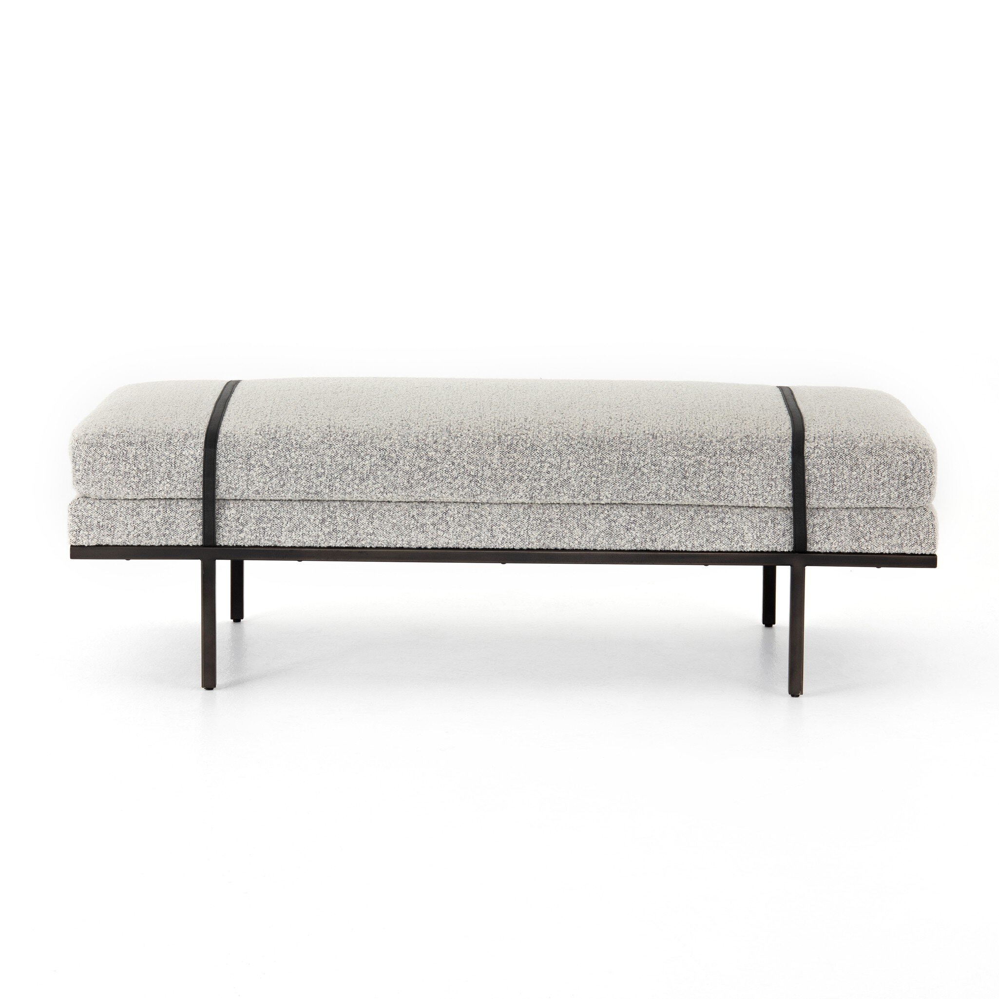 Four Hands Furniture Harris Accent Bench-Knoll Domino 108840-004