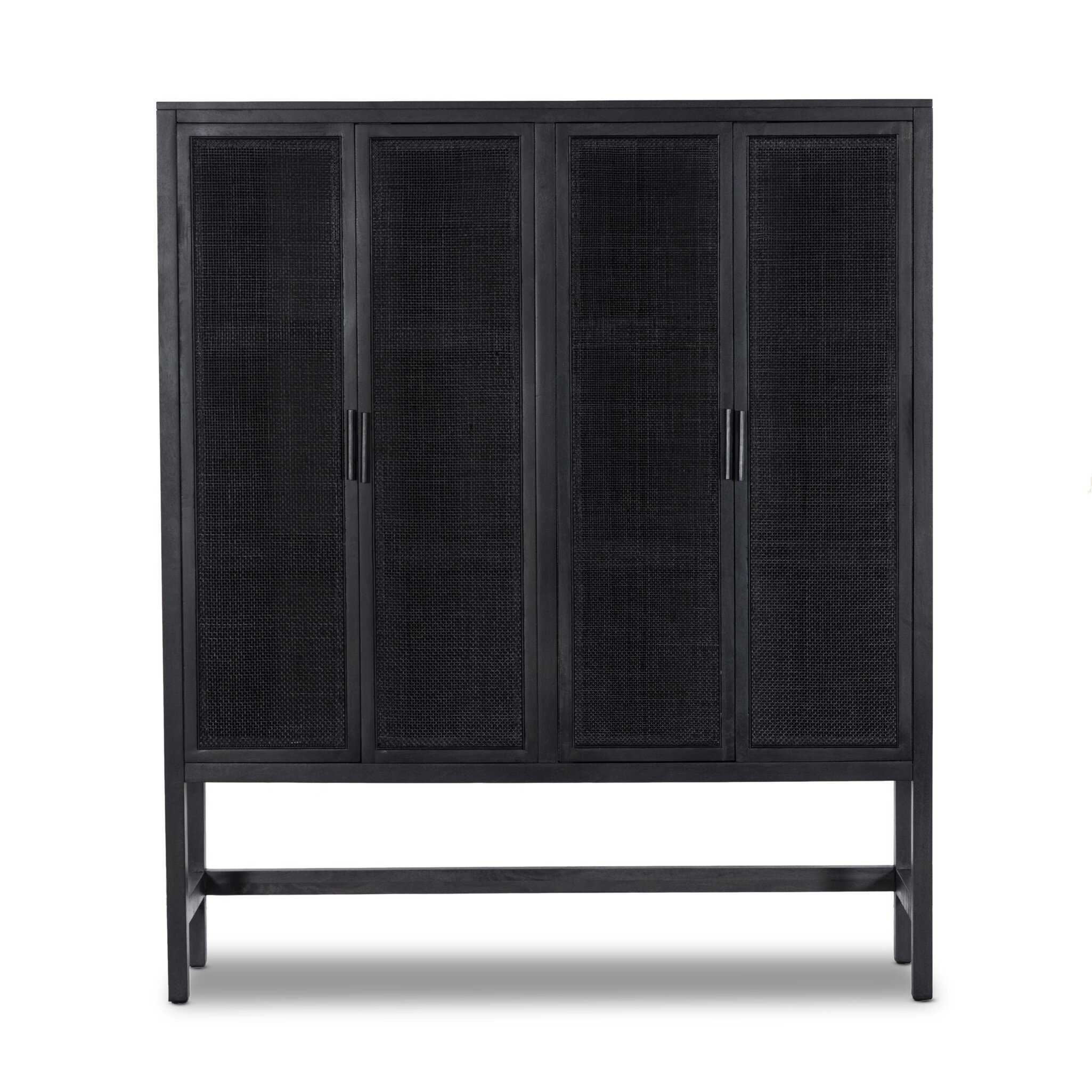 Four Hands Furniture Caprice Cabinet - Black Natural Cane 108910-005