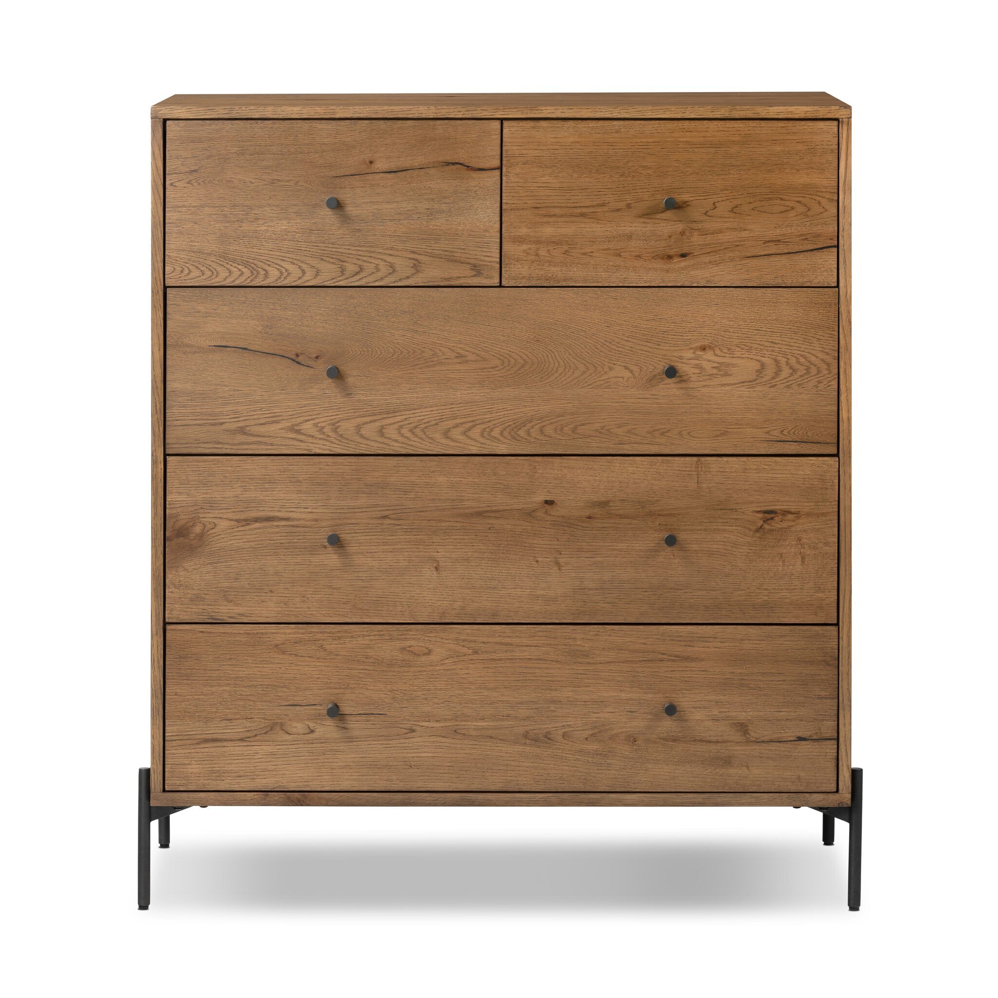 Four Hands Furniture Eaton 5 Drawer Dresser-Amber Oak Resin 109284-002